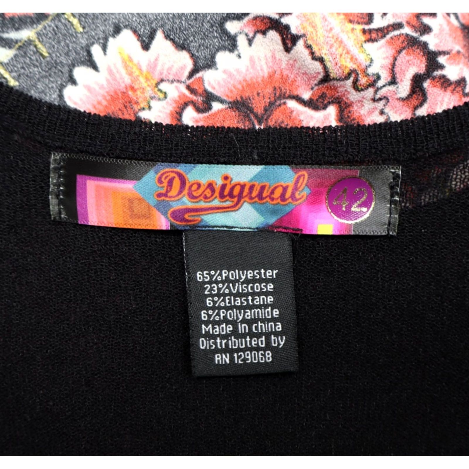 Desigual Desigual Women’s Medallion Print Sheer Top Dress Black Multi Art Wear Sz 10 Size L / US 10 / IT 46 - 4 Thumbnail