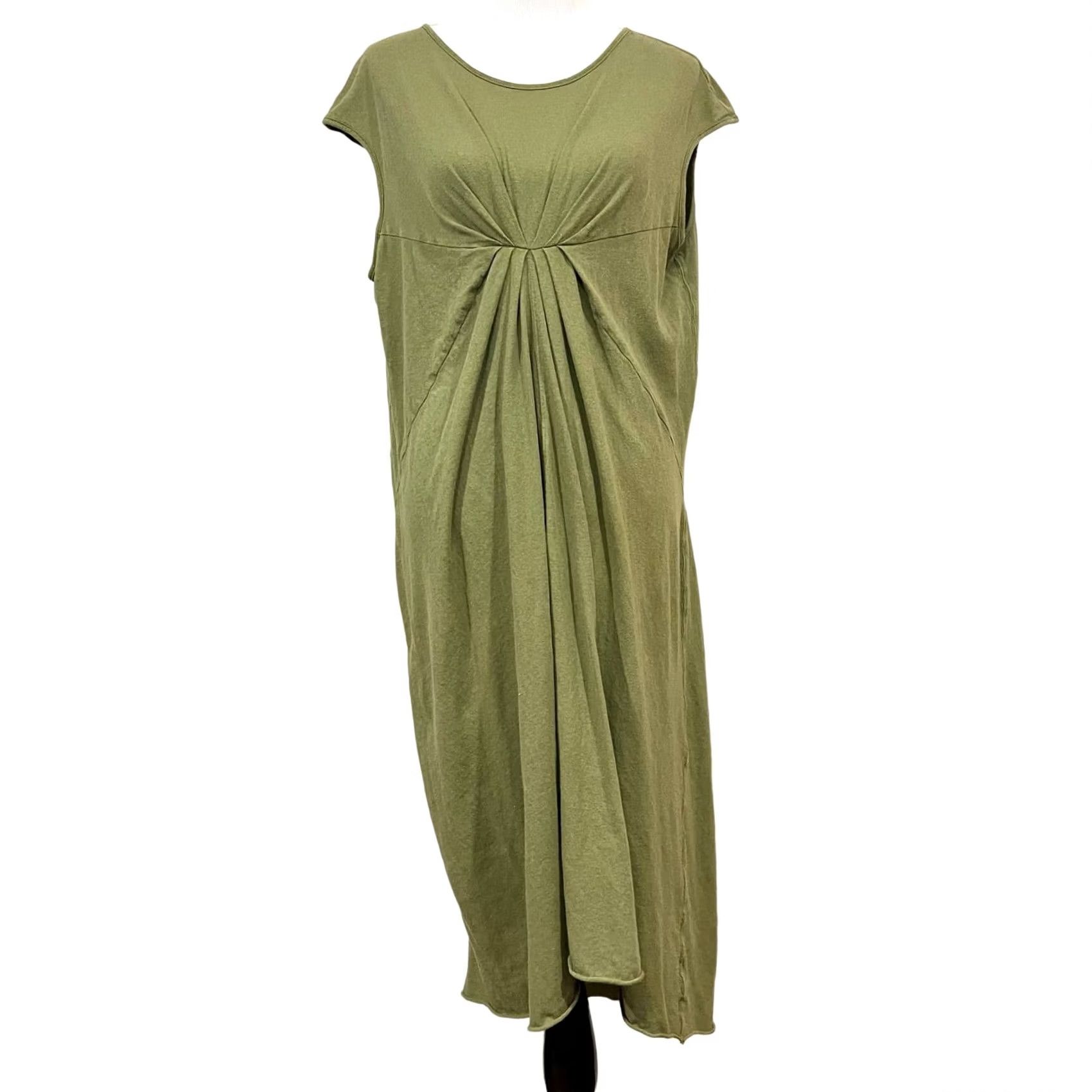 Free People Free People Beach Dress Cover Up Maxi Oversized Olive Green 100% Cotton M Womens Dress Beach Maxi Green Ottoman? Size M / US 6-8 / IT 42-44 - 4 Thumbnail