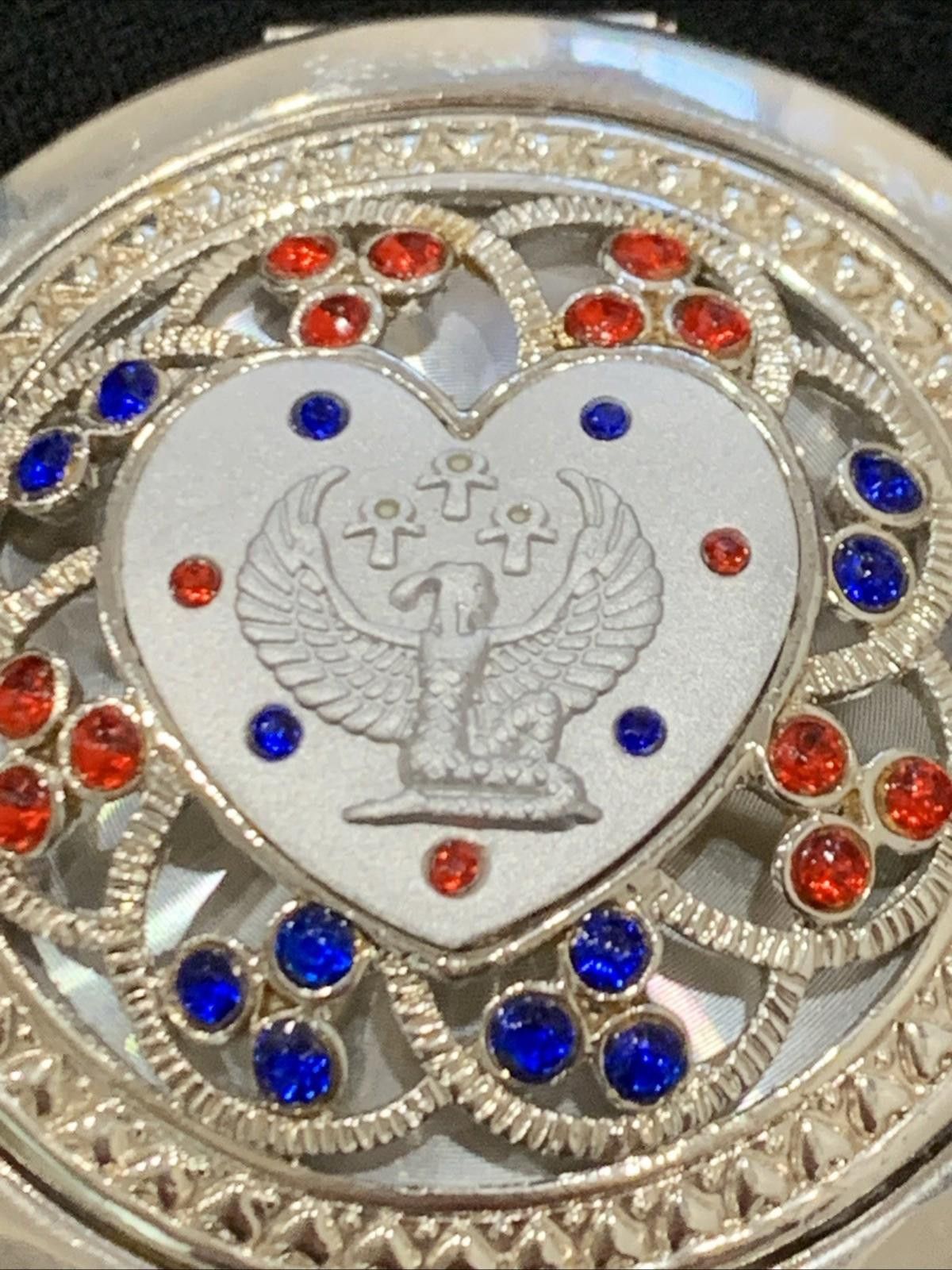 Other Egyptian Revival Compact Mirror Silver Tone Cleopatra Size ONE SIZE - 4 Thumbnail