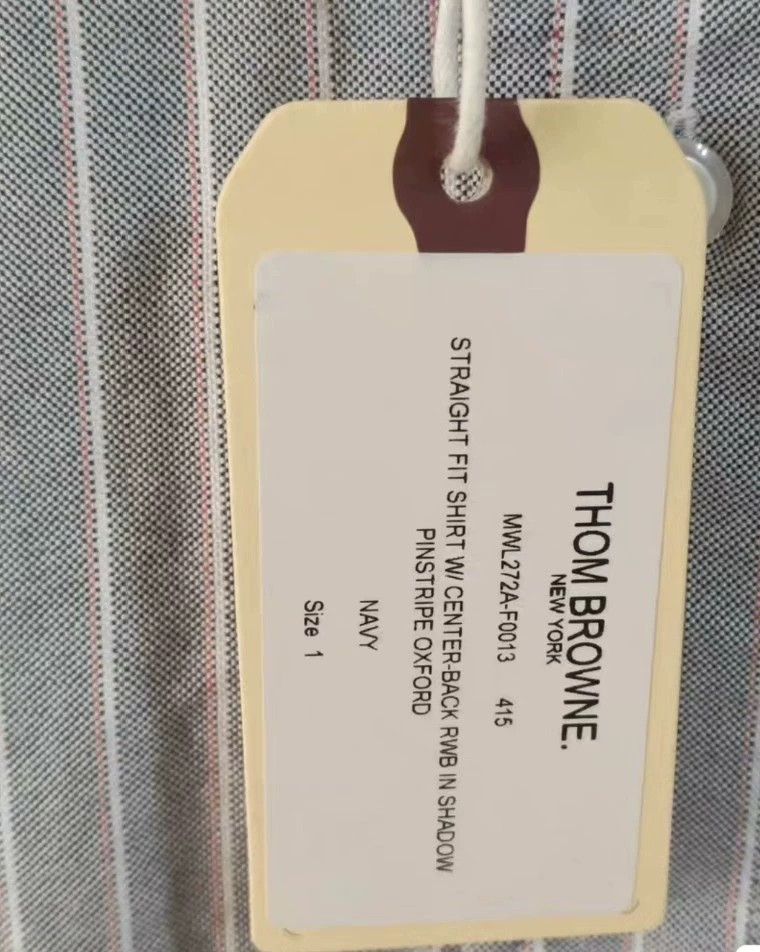 Thom Browne size1 Gray striped Oxford long-sleeved shirt
