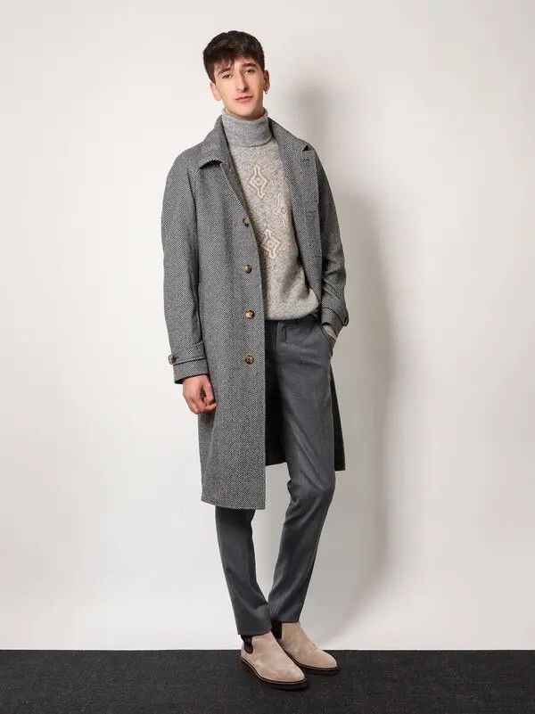 Brunello Cucinelli o1w1db10326 Cashmere Blend Coat in Grey Size US M / EU 48-50 / 2 - 3 Thumbnail