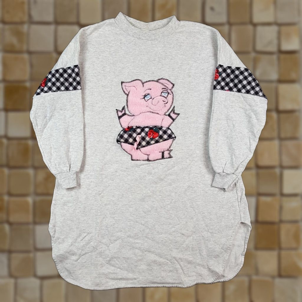 Vintage VINTAGE 80s Jessica Alexandra Women's T-Shirt Short Sleeve XL Gray Cartoon Pig Farm Retro Y2K Animals Farmhouse Size XL / US 12-14 / IT 48-50 - 1 Thumbnail
