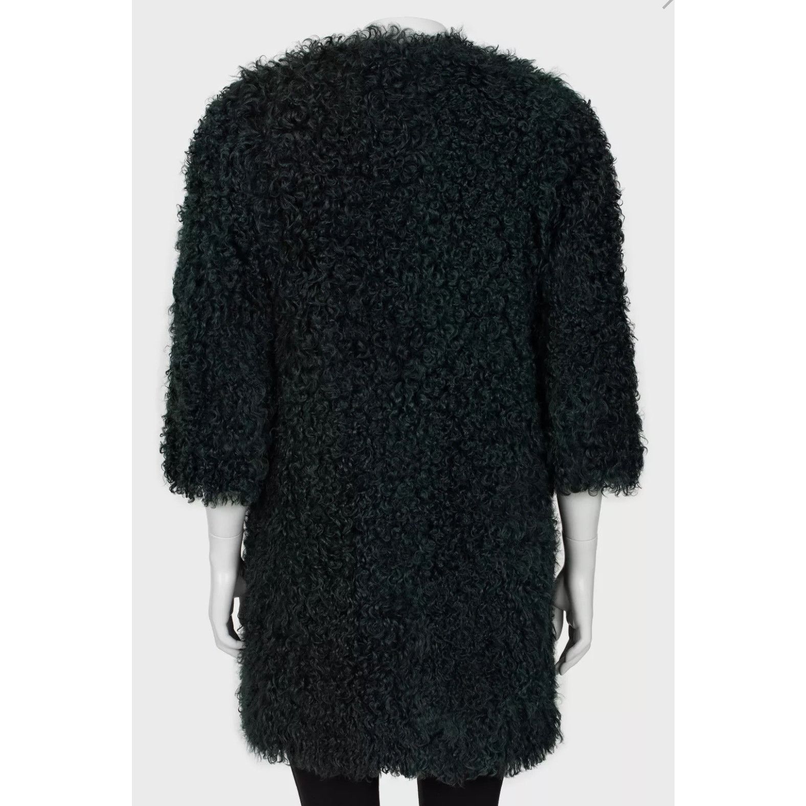 Max Mara Max Mara Dark Green Karakul Fur Coat - Size XS / IT38 Size XS / US 0-2 / IT 36-38 - 3 Thumbnail