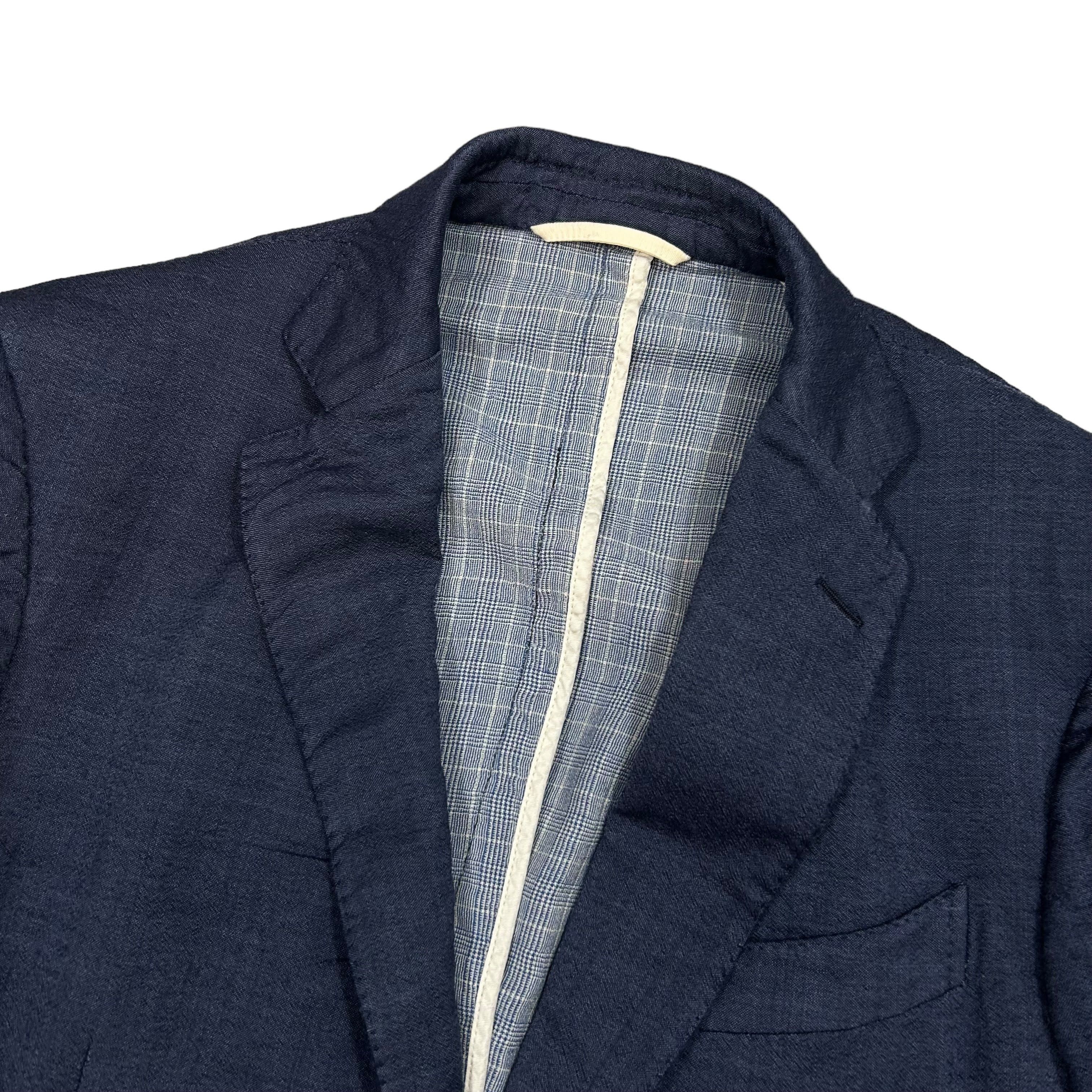 Ermenegildo Zegna Ermenegildo Zegna Navy Blue Pure Wool Resort Blazer Slim 40R Size 40R - 6 Thumbnail