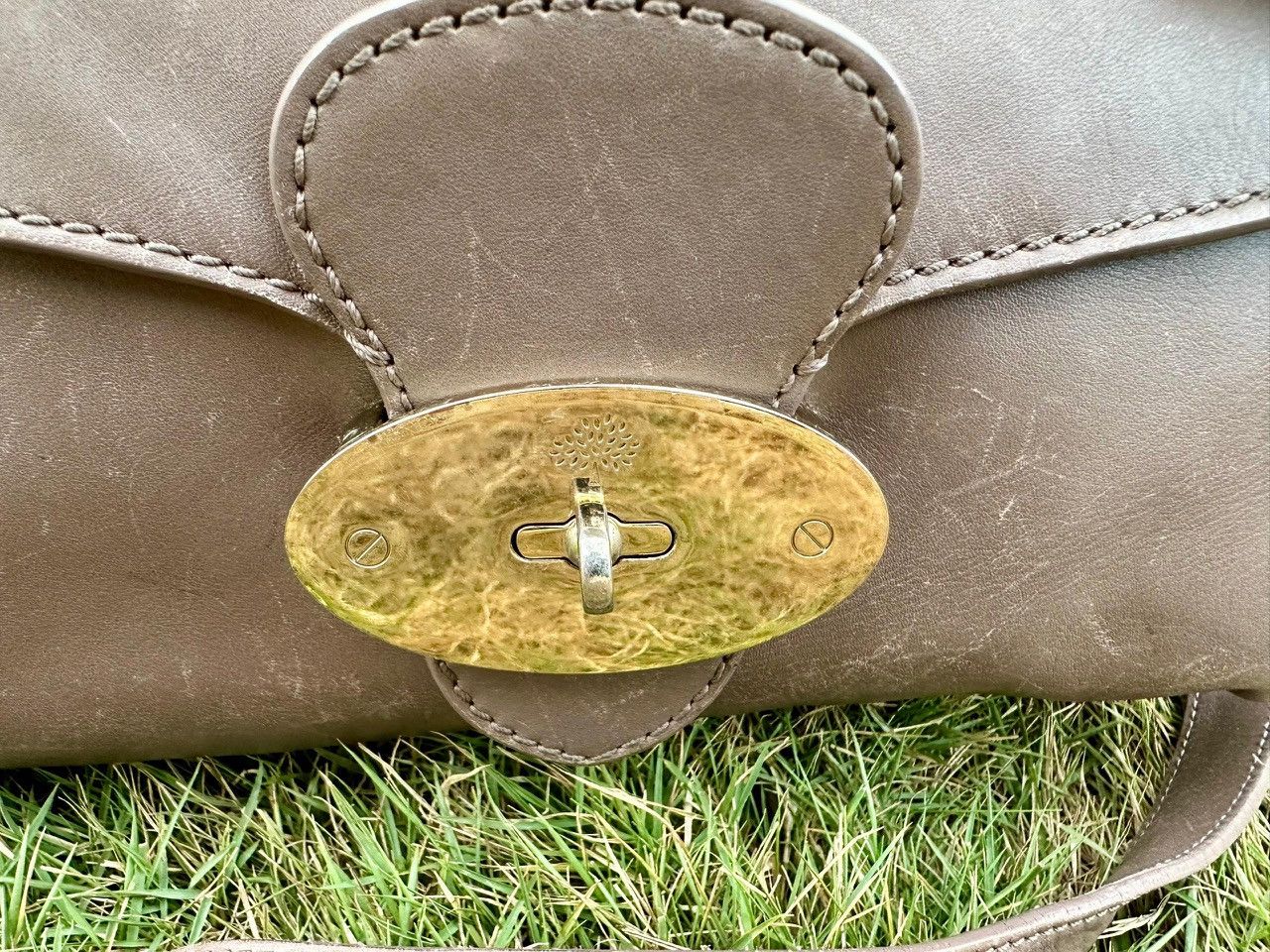 Mulberry Authentic Mulberry Primrose Taupe Calf Leather Top Handle Size ONE SIZE - 14 Thumbnail
