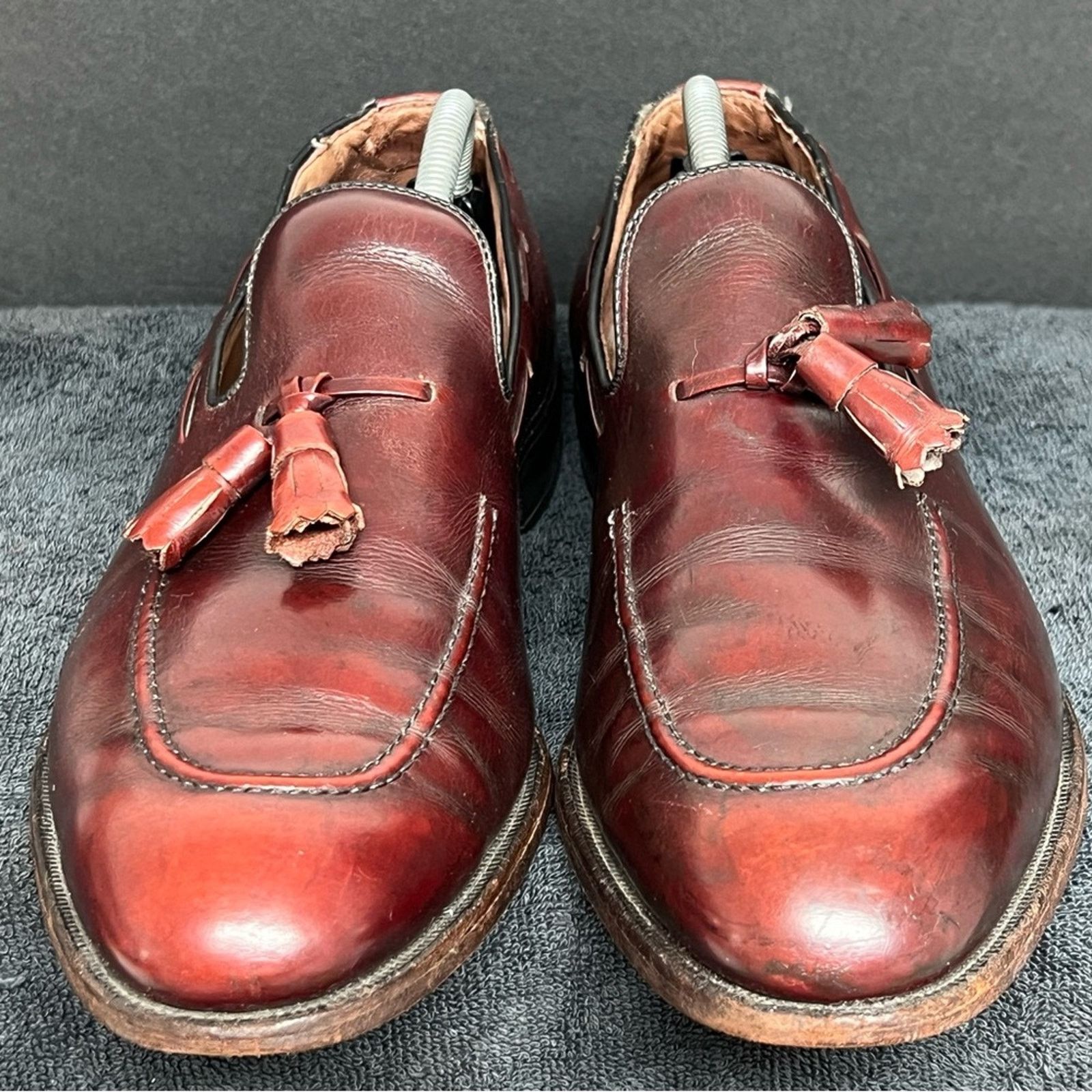 Allen Edmonds Allen Edmonds Saratoga Tassel Loafers Shoes Burgundy Leather Size US 11 / EU 44 - 4 Thumbnail