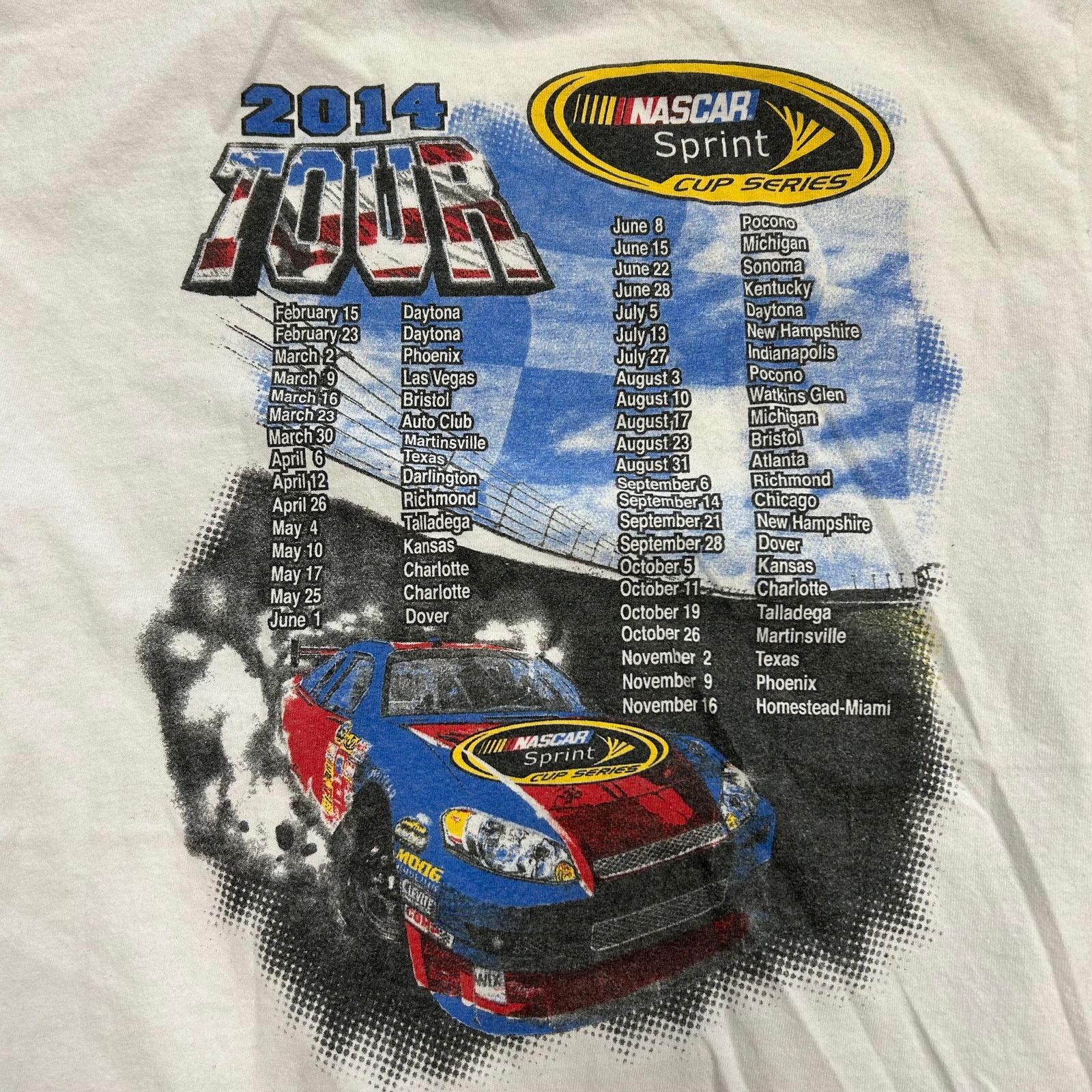 NASCAR 2014 Nascar Las Vegas Racing Tee T Shirt White Size Medium M Size US M / EU 48-50 / 2 - 7 Thumbnail