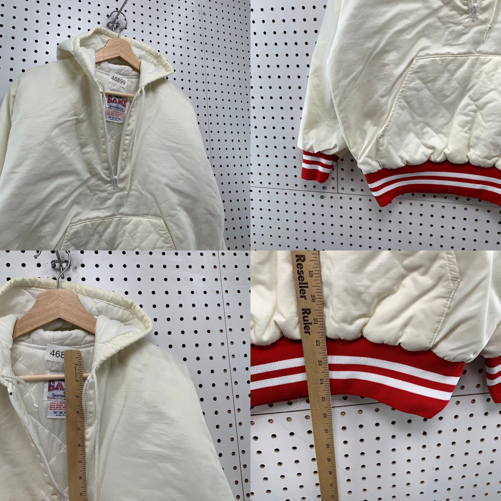 Vintage VINTAGE Game Jacket Mens Small Hooded Satin Pullover USA Red White 80s 90s Sportswear Size US S / EU 44-46 / 1 - 8 Thumbnail