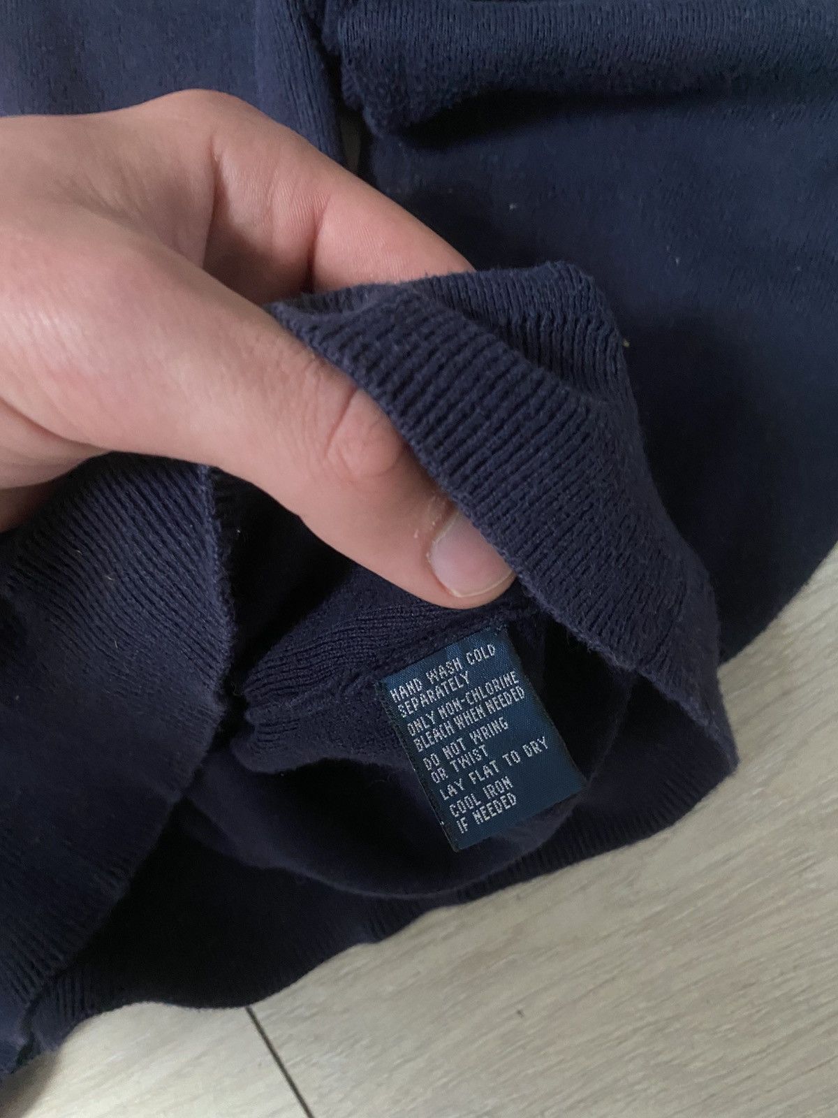 Polo Ralph Lauren × Vintage Navy Ralph Lauren Knit Sweater w/ Red Pony Logo Size US L / EU 52-54 / 3 - 6 Thumbnail