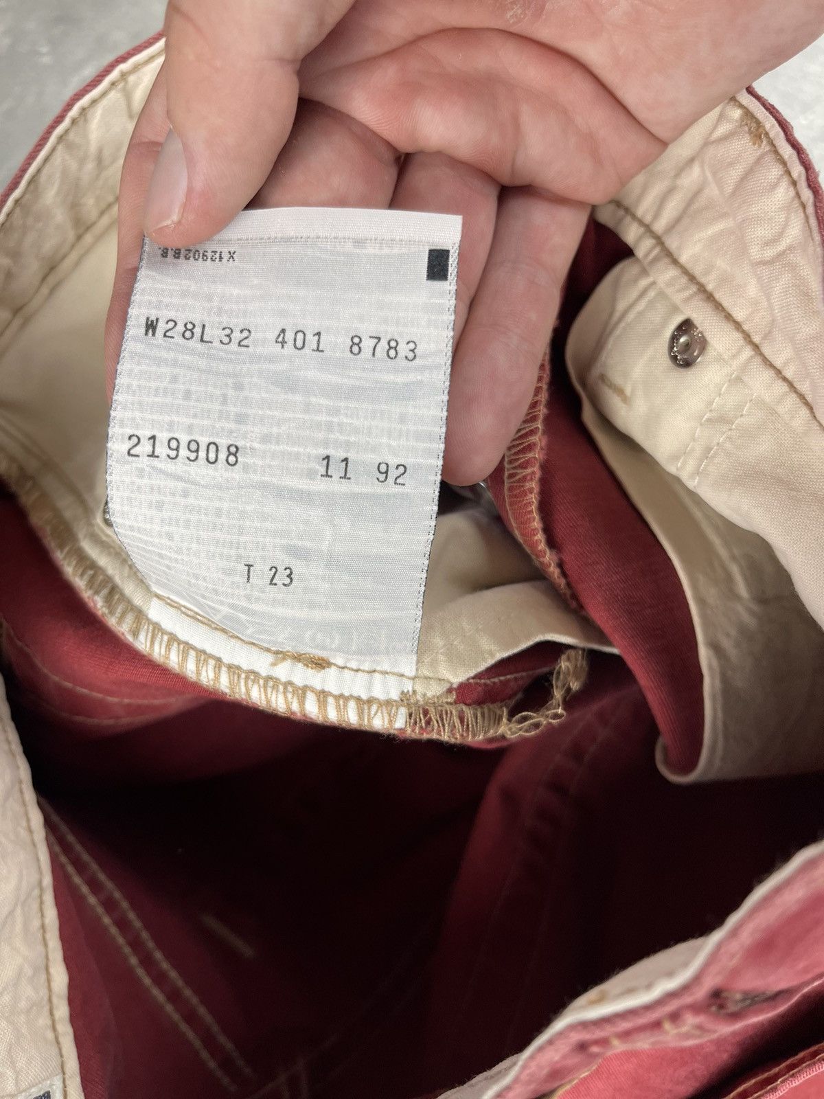 Levi's × Vintage Levi’s 401 Rare Vintage 90s Red Denim Jeans Size US 28 / EU 44 - 11 Thumbnail