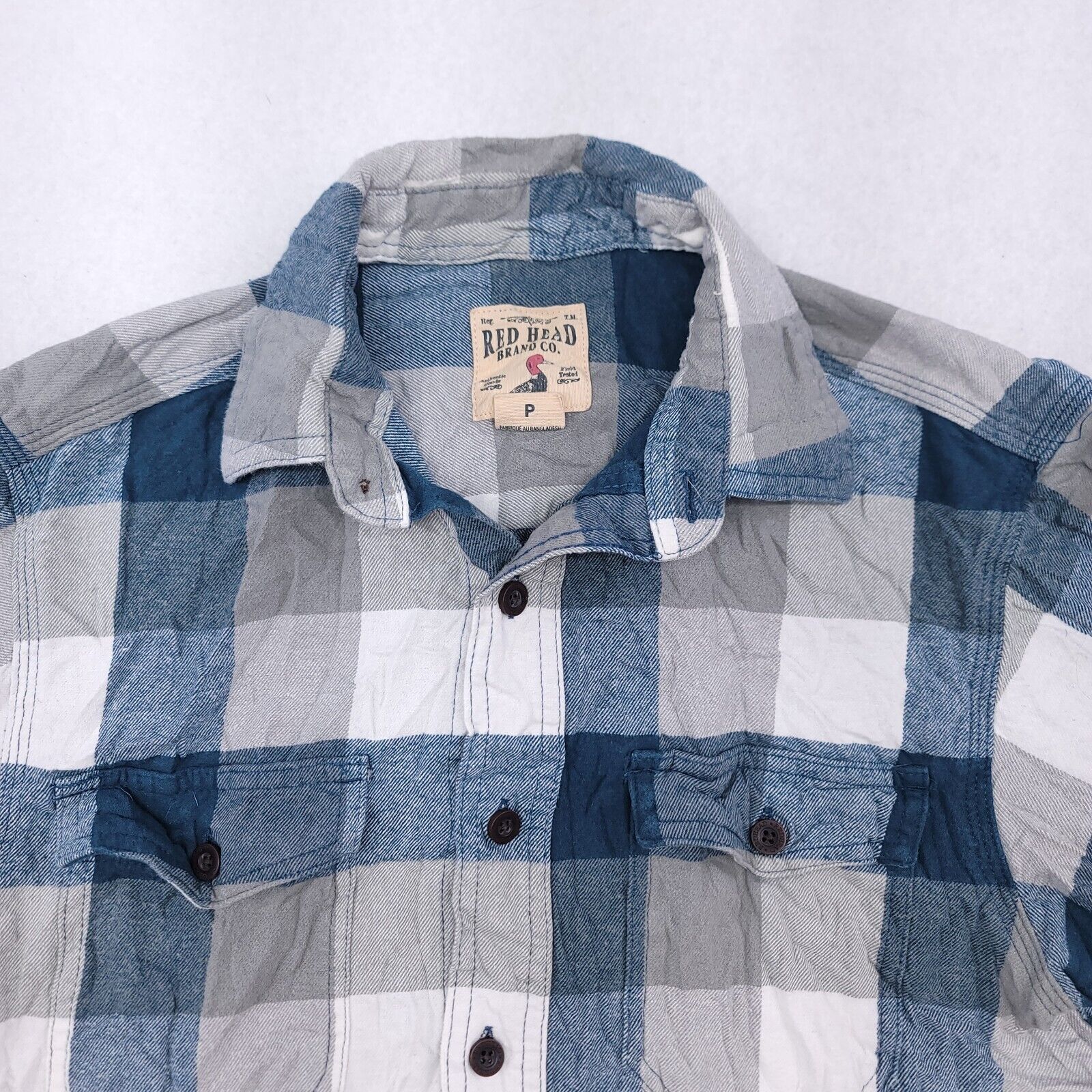 Redhead RedHead Gingham Flannel Button Up Shirt Mens Size S White Size US S / EU 44-46 / 1 - 1 Thumbnail