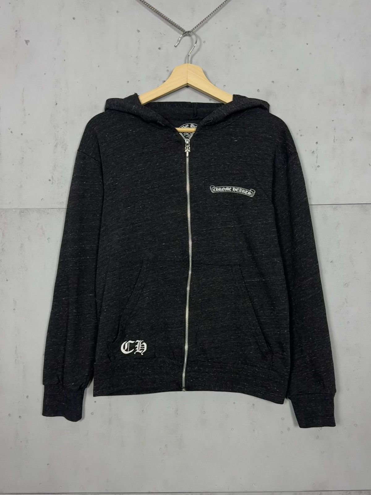 Chrome Hearts Chrome Hearts Grey Zip Up Hoodie | Grailed