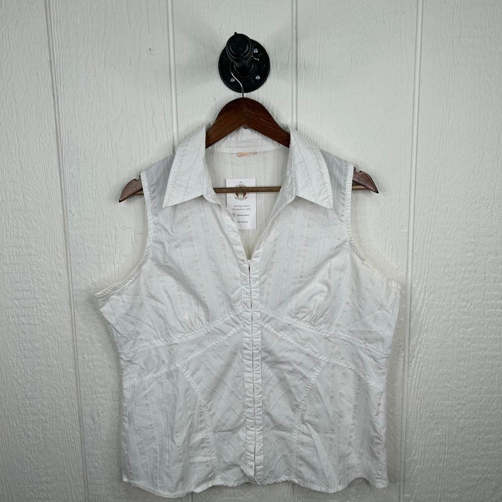 Faded Glory Vintage Y2K White Corset Style Boho V-Neck Top X-Large Size XL / US 12-14 / IT 48-50 - 2 Thumbnail
