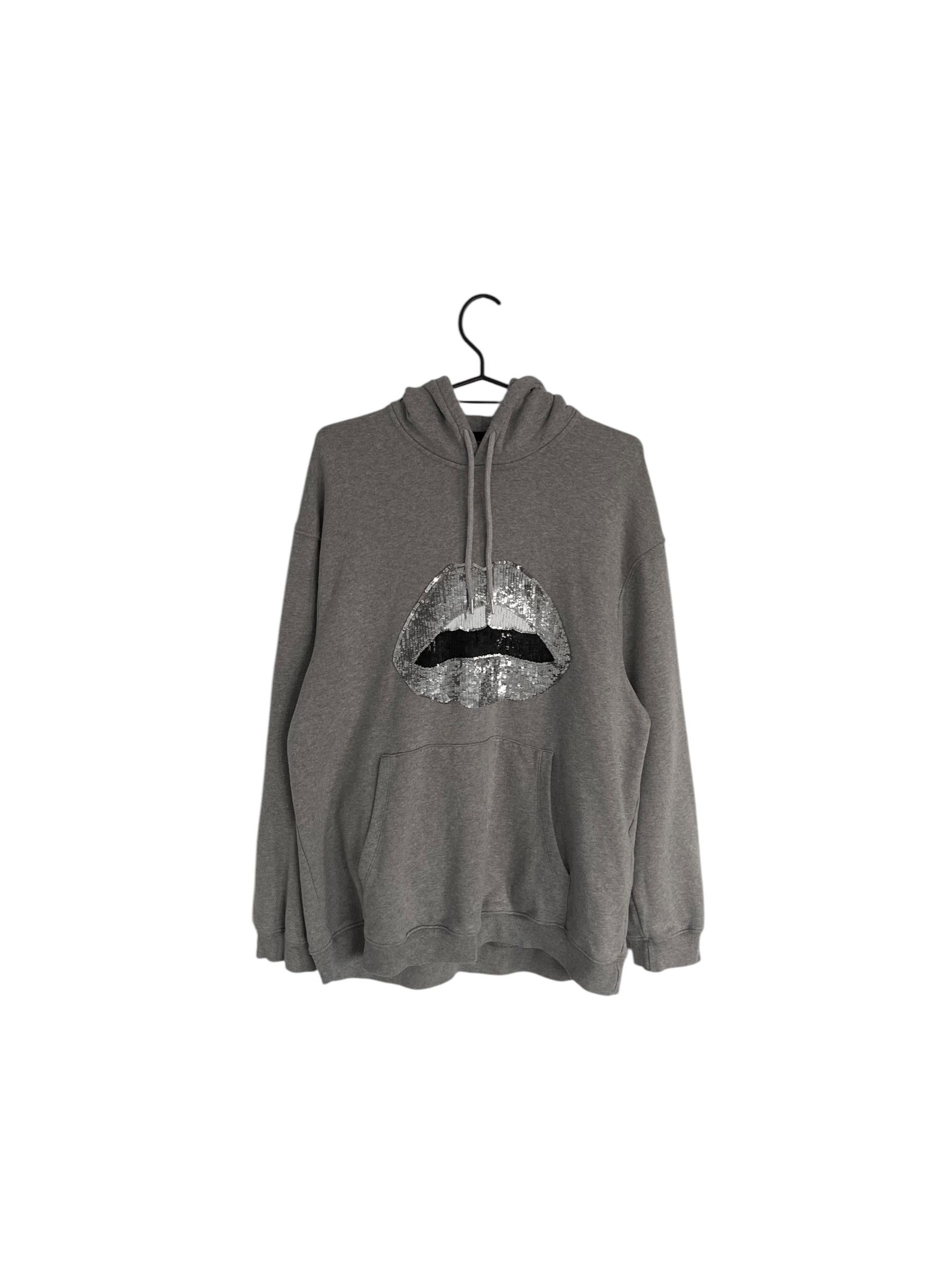 lips shiny sequins hoodie