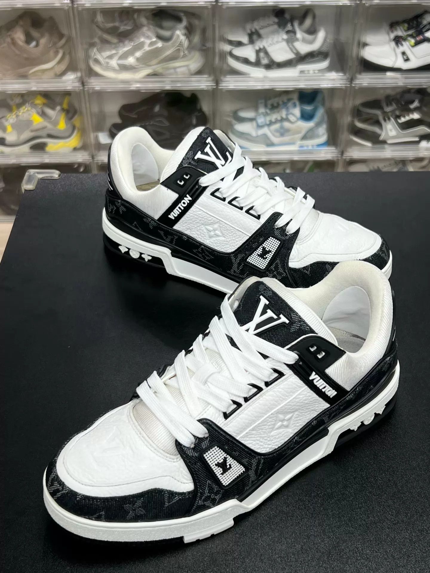 Louis Vuitton LV TRAINER Black White Denim UK7.5/41.5 24 Anti-Abrasion Size US 8.5 / EU 41-42 - 1 Thumbnail