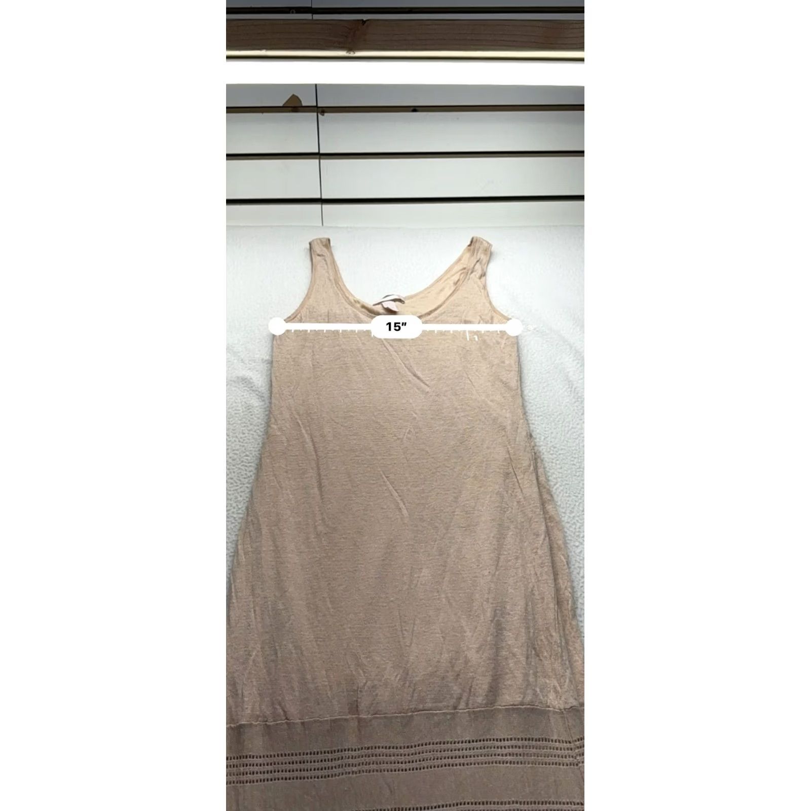 Victoria's Secret Victoria's Secret knit Maxi Dress Womens L Beige Linen Viscose Sleeveless Maxi Long 49" Pit To Pit 15" Pre-Owned Like New Size L / US 10 / IT 46 - 4 Thumbnail