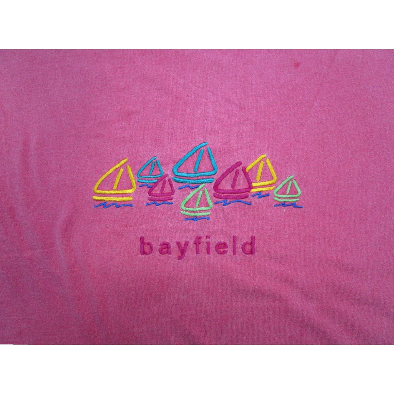 Vintage VTG 90s Y2K Bayfield Wisconsin Sailboats Embroidered Long Sleeve Shirt XL Pink Santee Men Crew Neck Vintage Shirt Size US XL / EU 56 / 4 - 2 Thumbnail