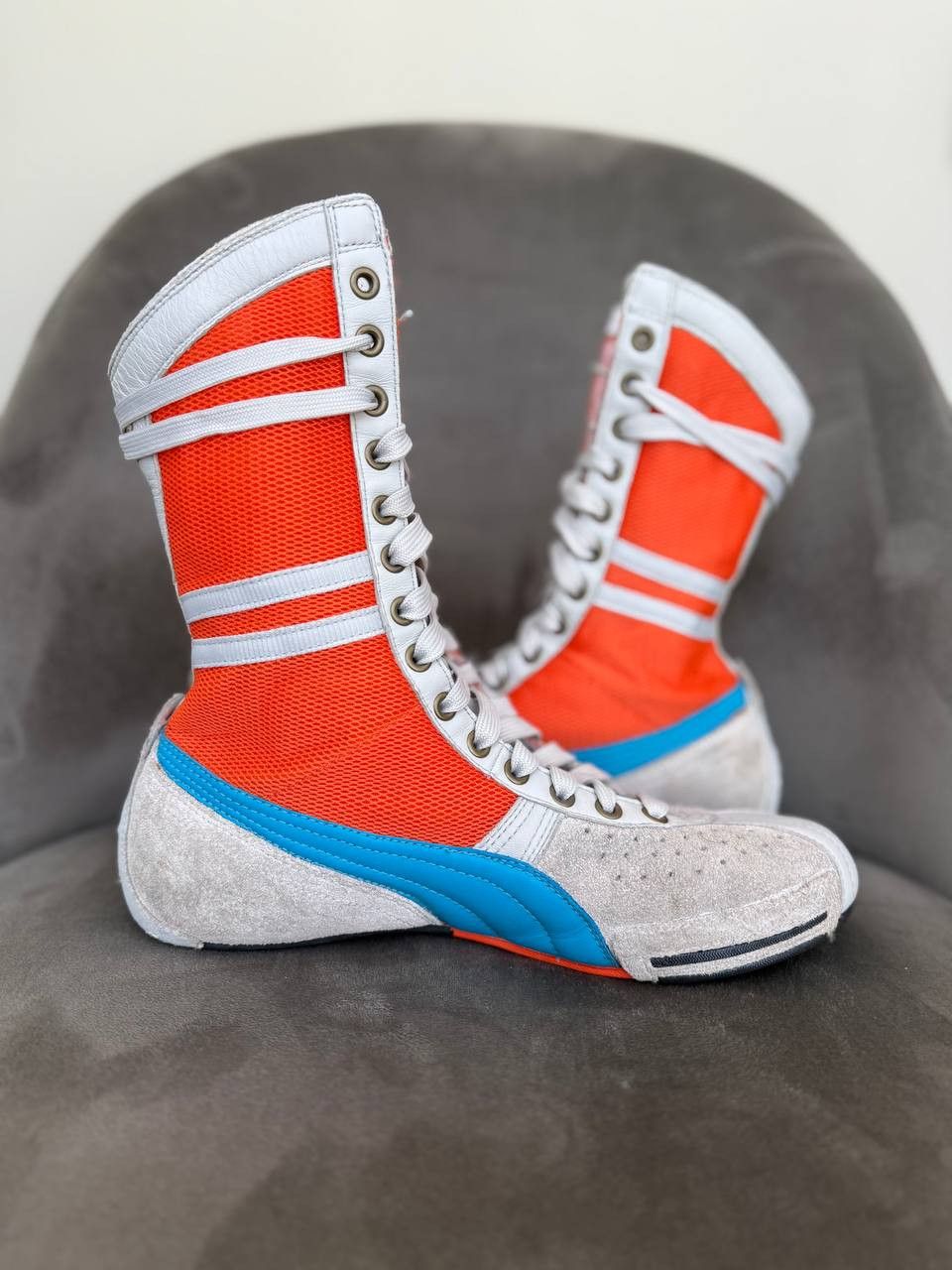 Puma Puma 00s Archive Schattenboxen Orange Wrestling Boxing Boots Size US 7.5 / IT 37.5 - 4 Thumbnail