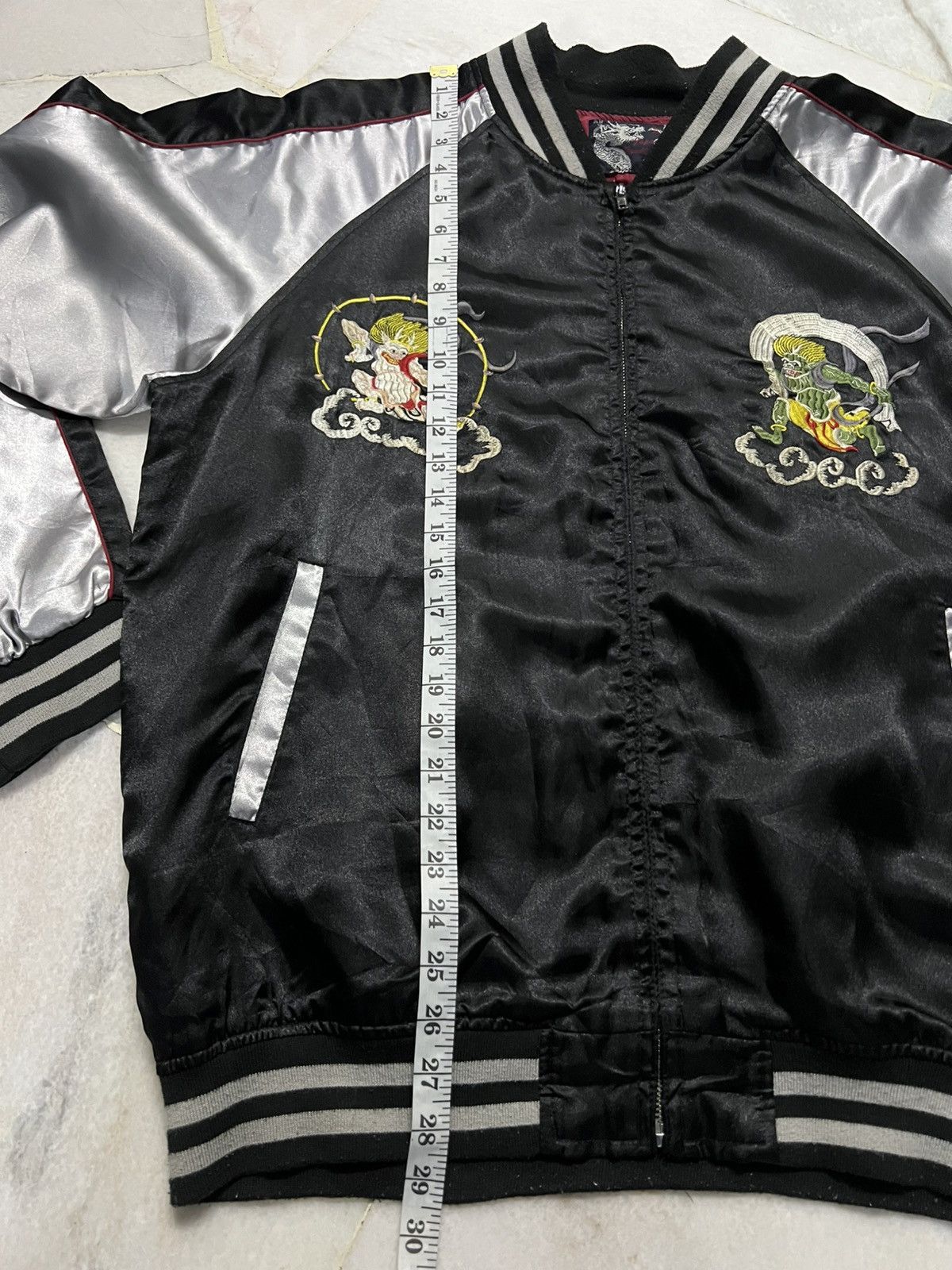 Japanese Brand VINTAGE 90S SUKAJAN SOUVENIL YOKOSUKA EMBROIDERY JACKET Size US L / EU 52-54 / 3 - 14 Thumbnail