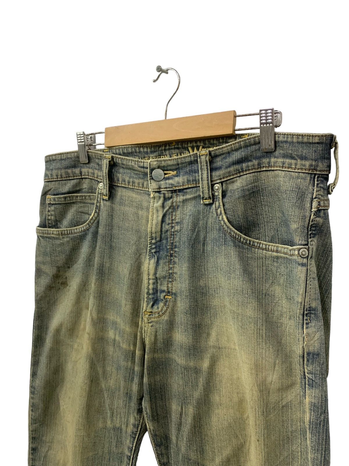If Six Was Nine Wrangler Mudwash Distressed Jeans (A37) Size US 34 / EU 50 - 6 Thumbnail