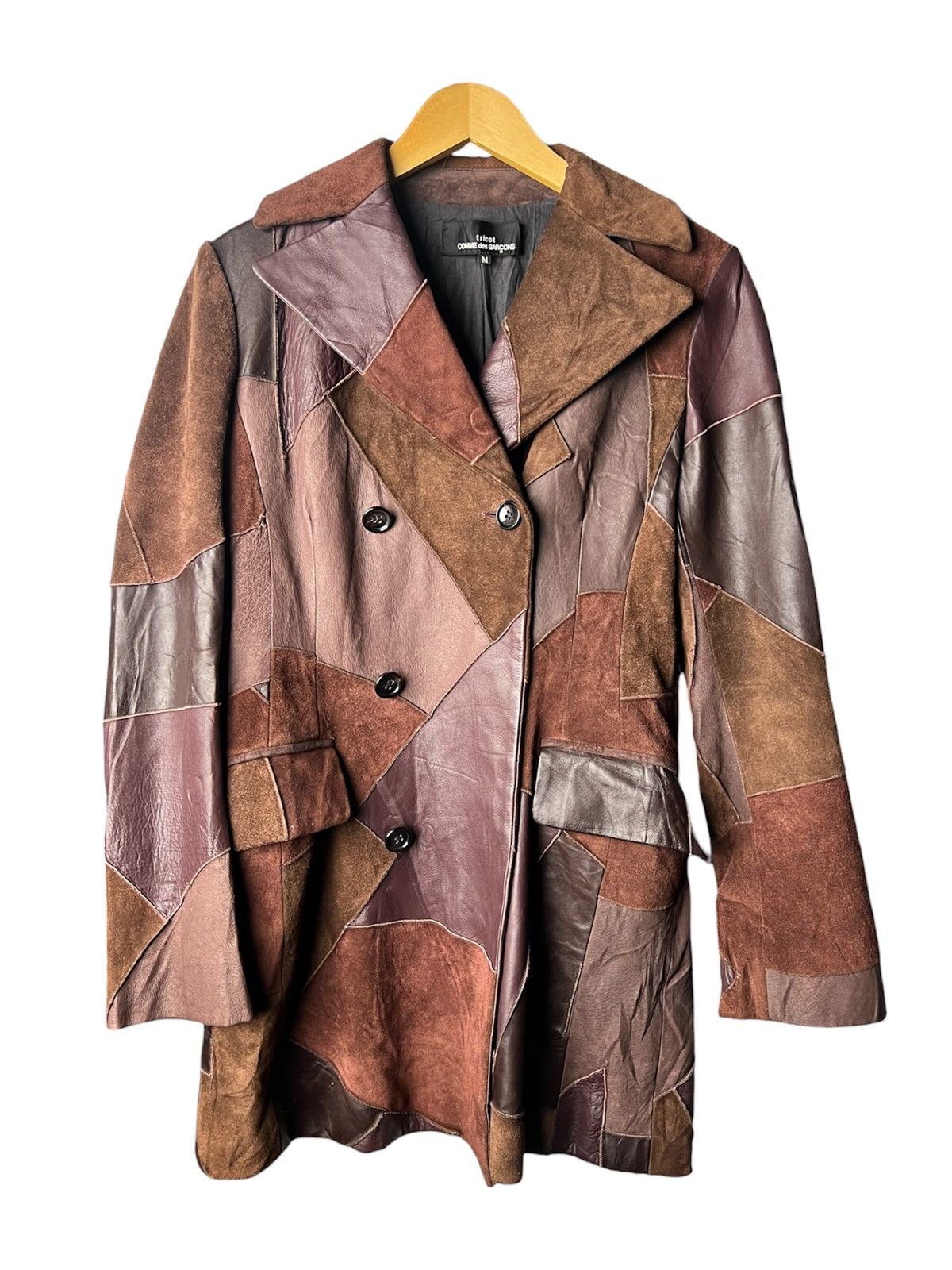 Comme des Garcons AW02 Tricot Comme Des Garcons Patchwork Leather Jacket Size US M / EU 48-50 / 2 - 1 Thumbnail