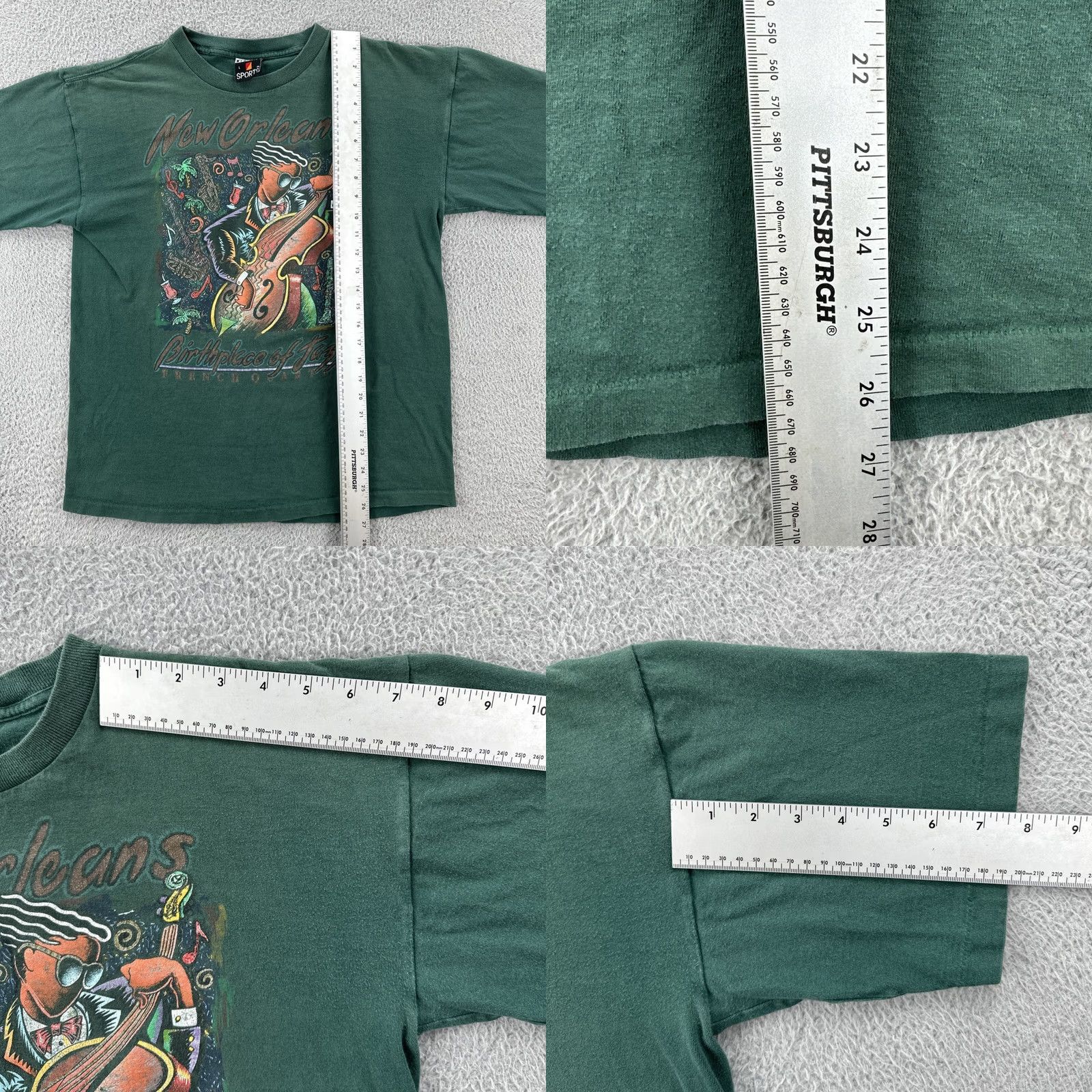 Vintage VINTAGE Signal Sport Shirt Mens Large Green New Orleans Jazz USA 90s Music Crew Neck Short Sleeve T Shirt Size US L / EU 52-54 / 3 - 9 Thumbnail