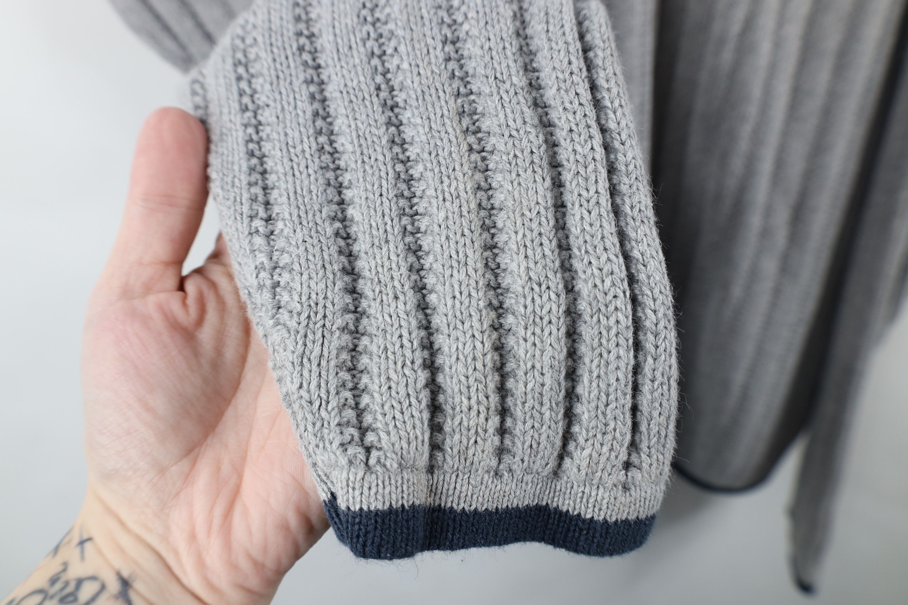 Vintage Vintage 90s Streetwear Thermal Ribbed Knit Henley Sweater Size US M / EU 48-50 / 2 - 4 Thumbnail