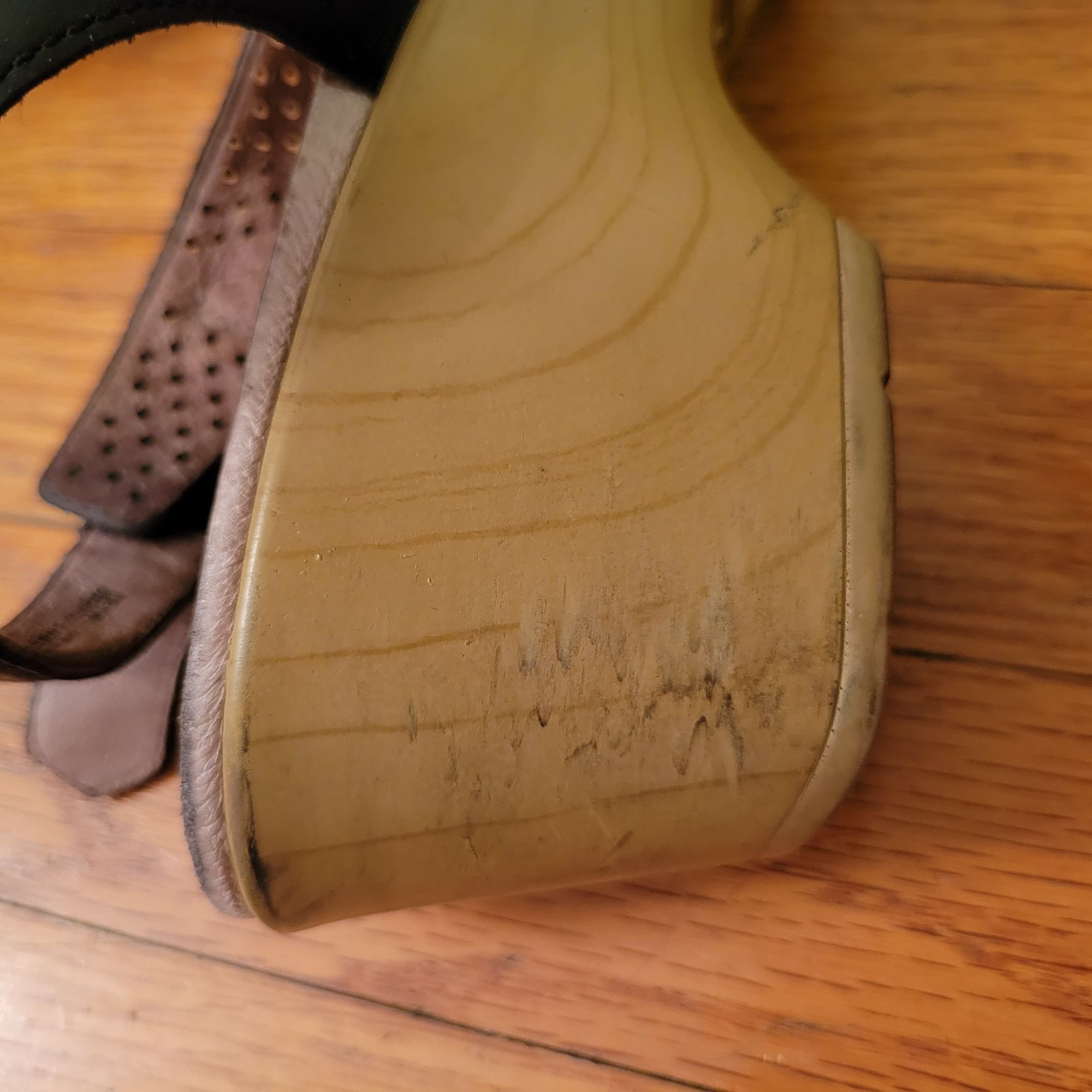 Dansko Dansko JACINDA Perforated Leather Sandals 41 Black Tan Wedge Size US 11 / IT 41 - 5 Thumbnail
