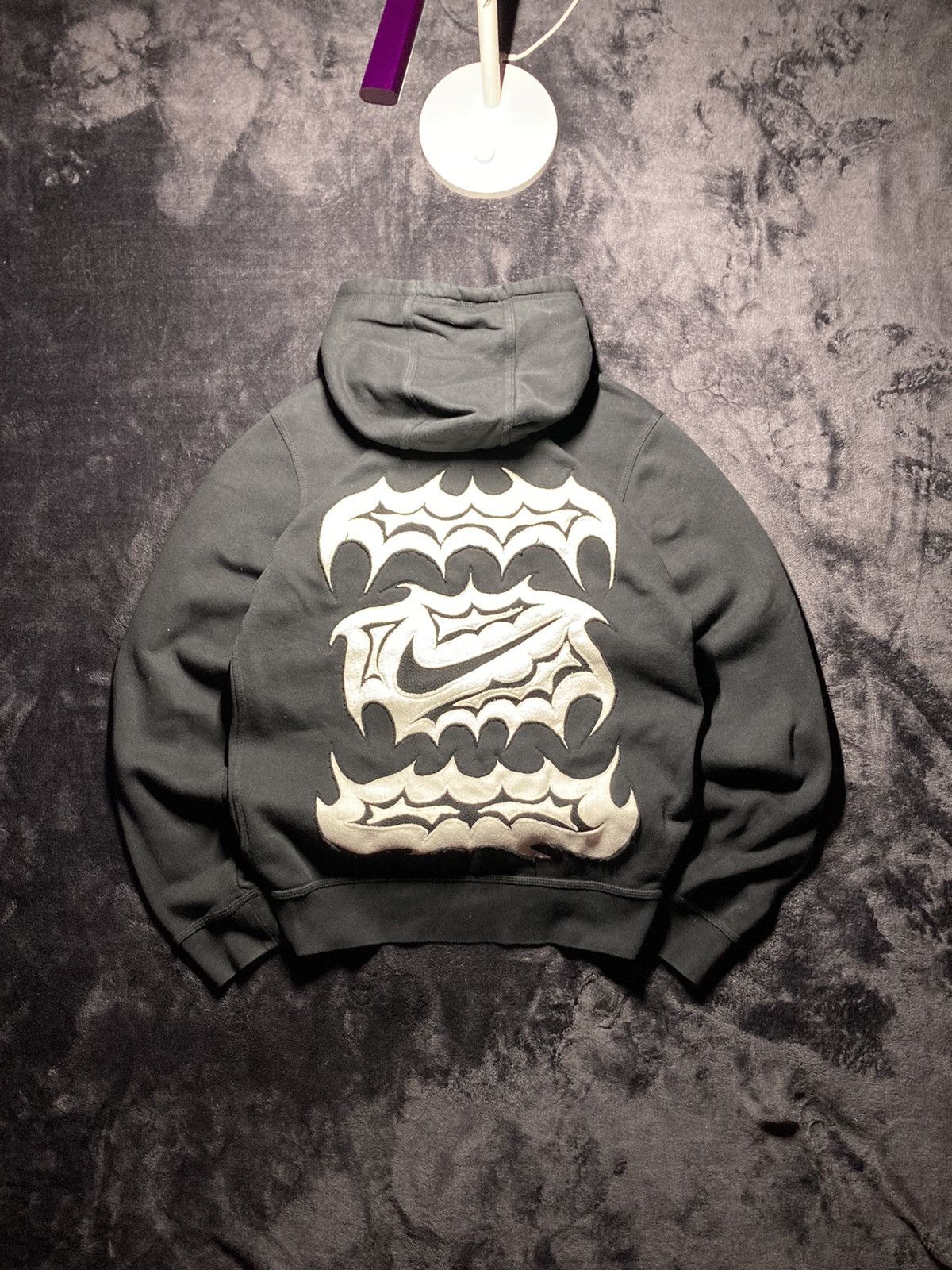 Nike × Vintage ⛩️ Nike hoodie custom vintage y2k big center logo fleece rare Size US M / EU 48-50 / 2 - 2 Thumbnail
