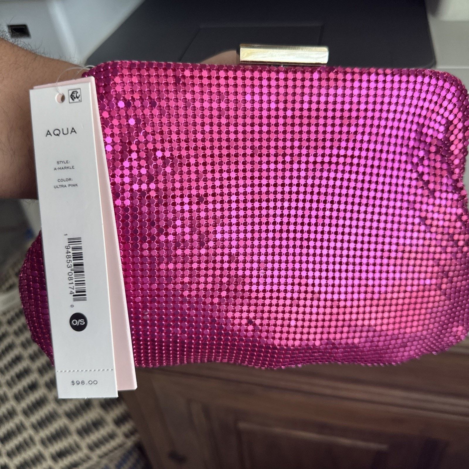 Aqua Markle Mesh Frame Shoulder Bag $98 Retail NWT New in Pink, Women's
