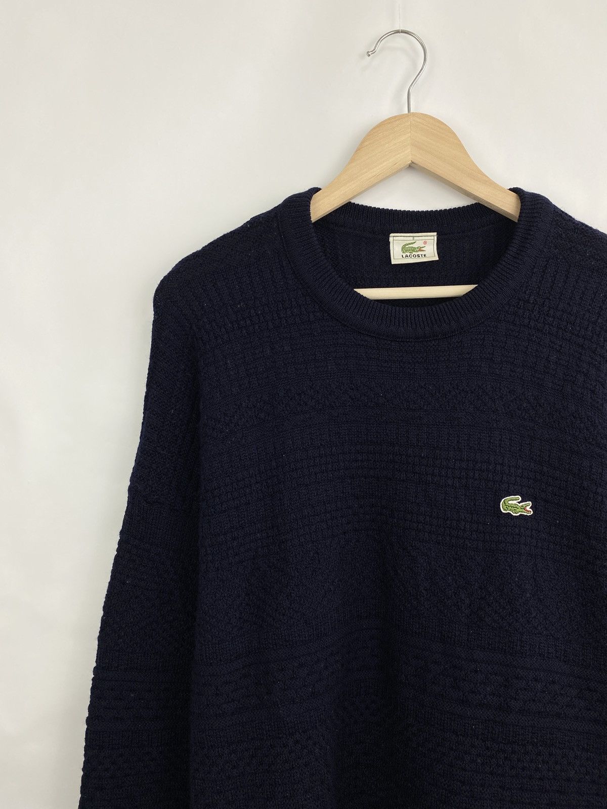 Lacoste 🇫🇷 Vintage 90s Lacoste Wool Knit Sweater made in France Size US XXL / EU 58 / 5 - 2 Thumbnail