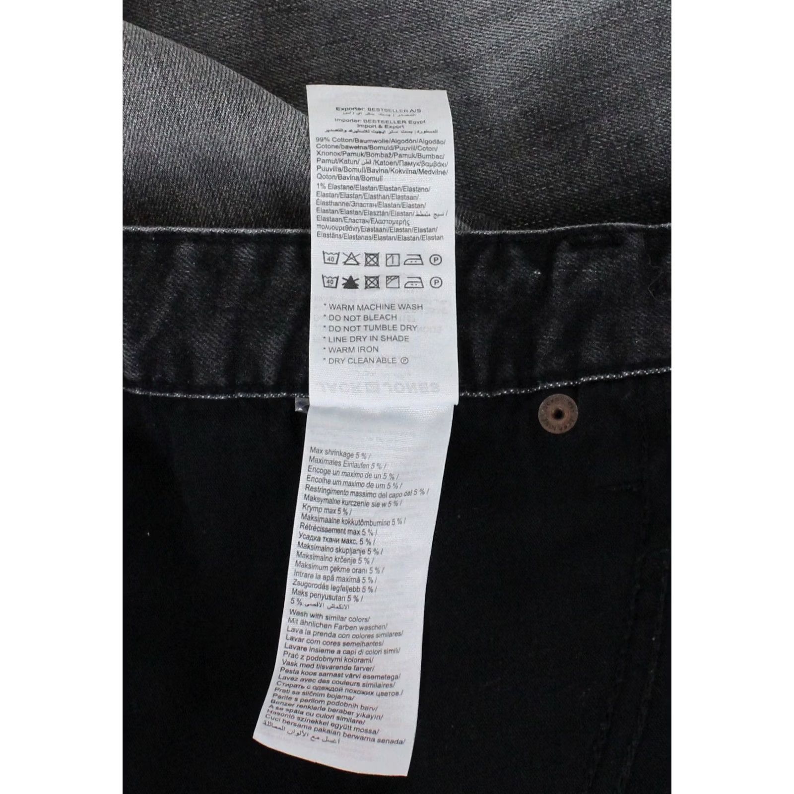 Jack & Jones JACK & JONES Mike Comfort Fit Jeans Men's W33/L36 Black Whiskers Logo Button Fly Tapered Modern Fit Size US 33 - 7 Thumbnail