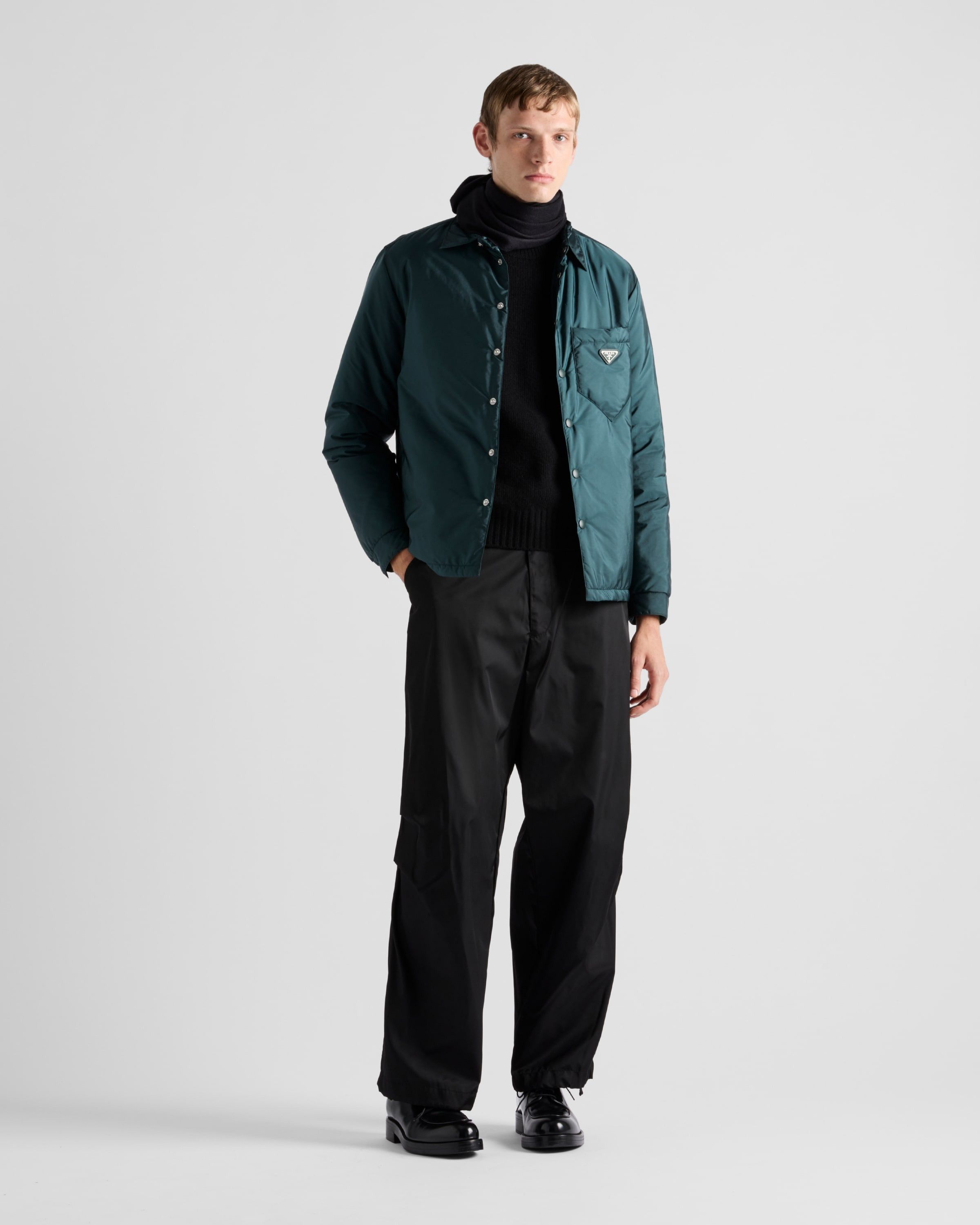 Prada oc11z0625 Light Re-Nylon Shirt in Green Size US M / EU 48-50 / 2 - 2 Thumbnail
