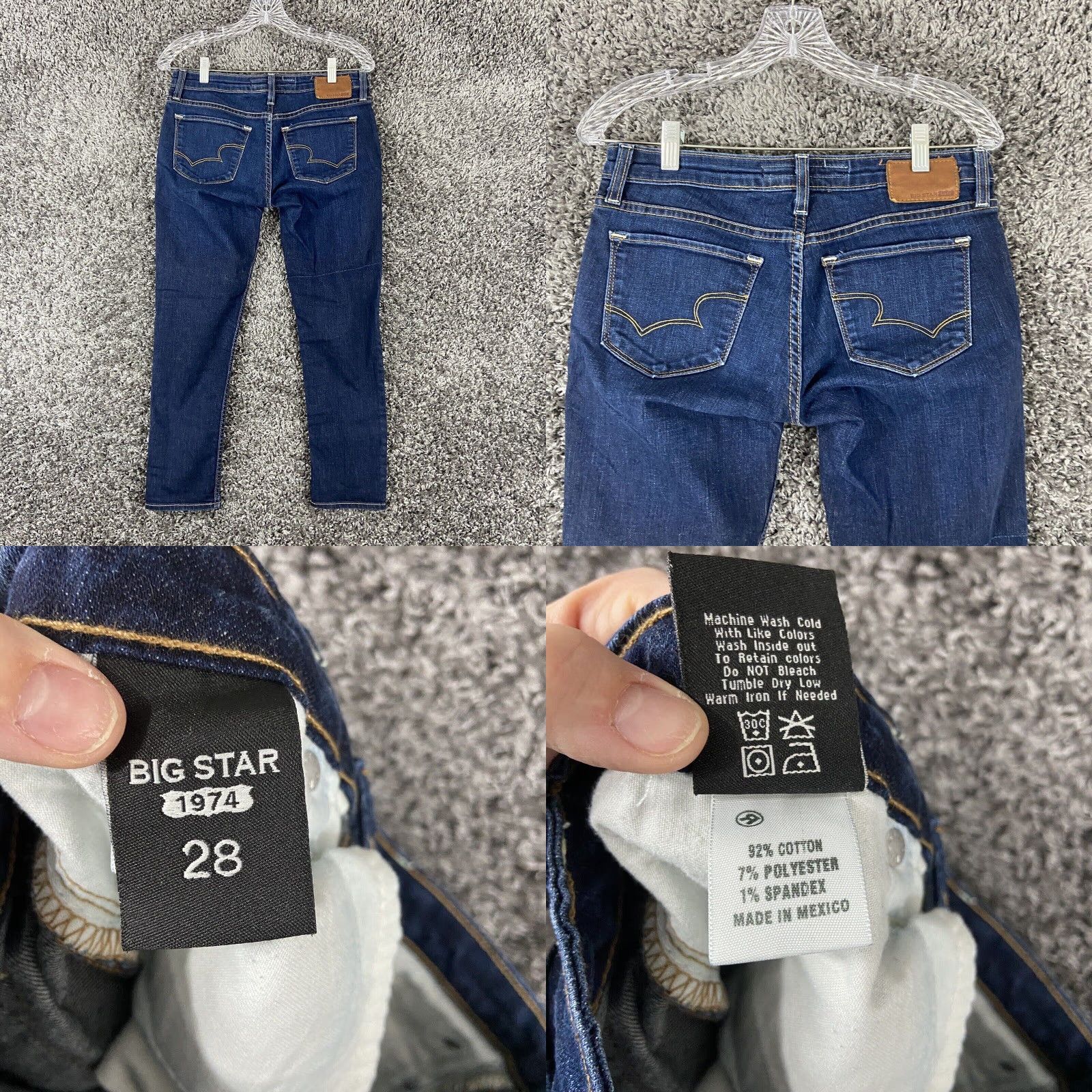 Vintage VINTAGE Big Star 1974 Low Rise Skinny Jeans Blue Women's 28 Size 28" / US 6 / IT 42 - 8 Thumbnail