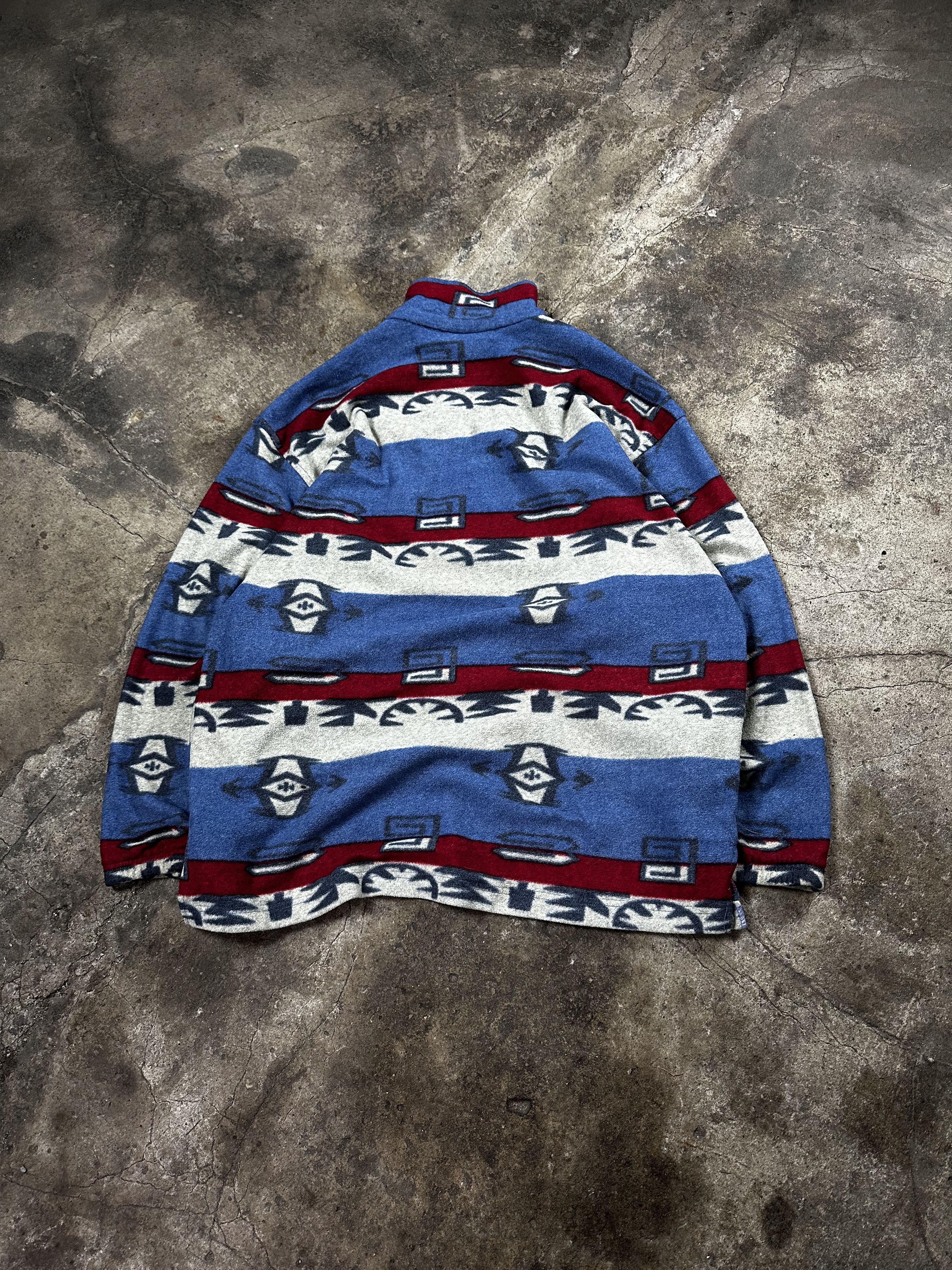 Adidas 90s Vintage Adidas Abstract Patterned Quaterzip Fleece Size US M / EU 48-50 / 2 - 6 Thumbnail