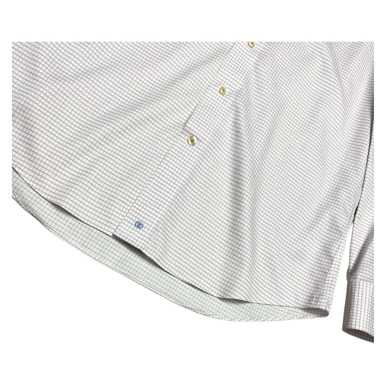 David Donahue DAVID DONAHUE Luxury Non Iron Trim Fit Plaid Dress Shirt Size US L / EU 52-54 / 3 - 4 Thumbnail