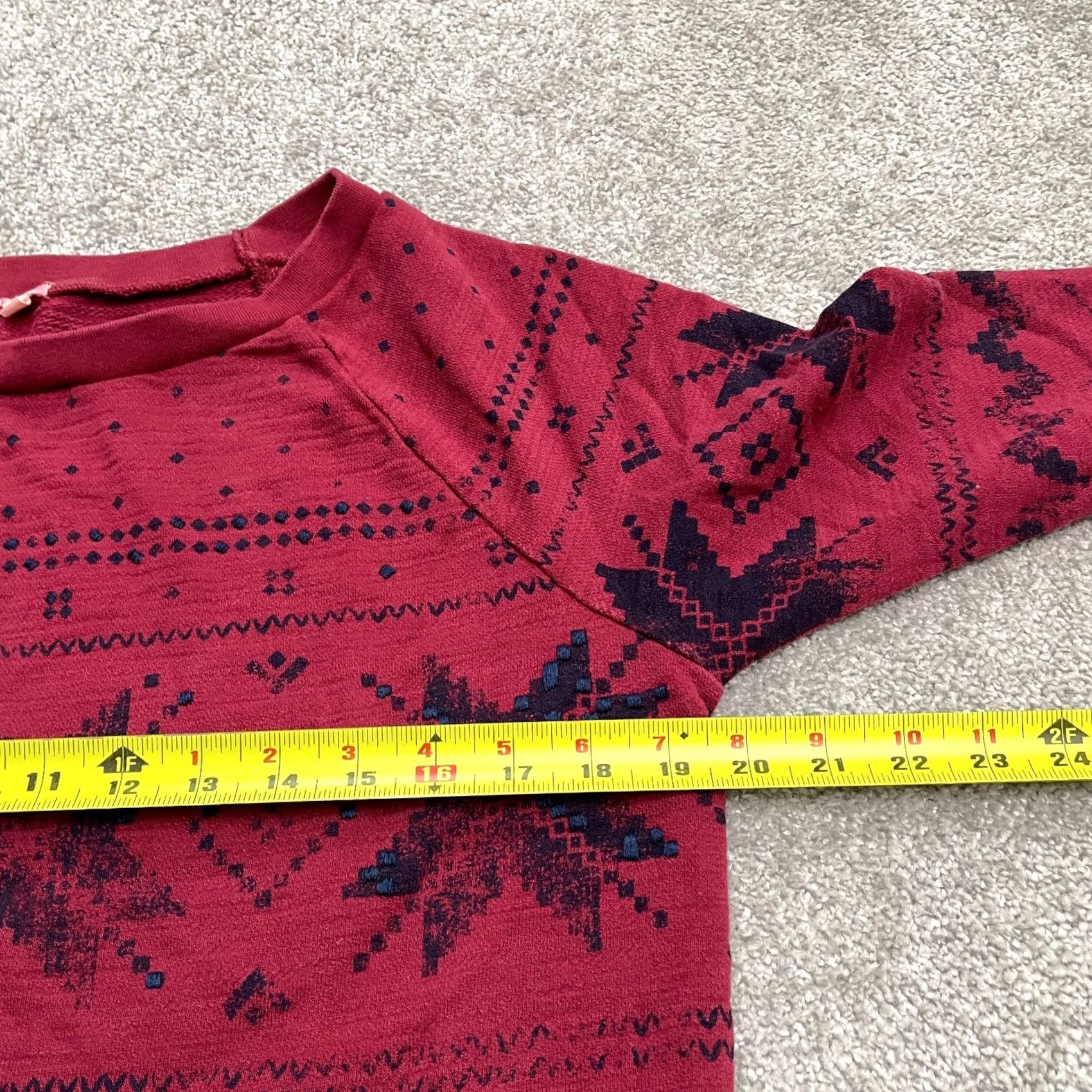 J.Crew J.CREW Pullover Sweatshirt Womens S Geometric Red Holiday Christmas 90s Womens Size S / US 4 / IT 40 - 7 Thumbnail