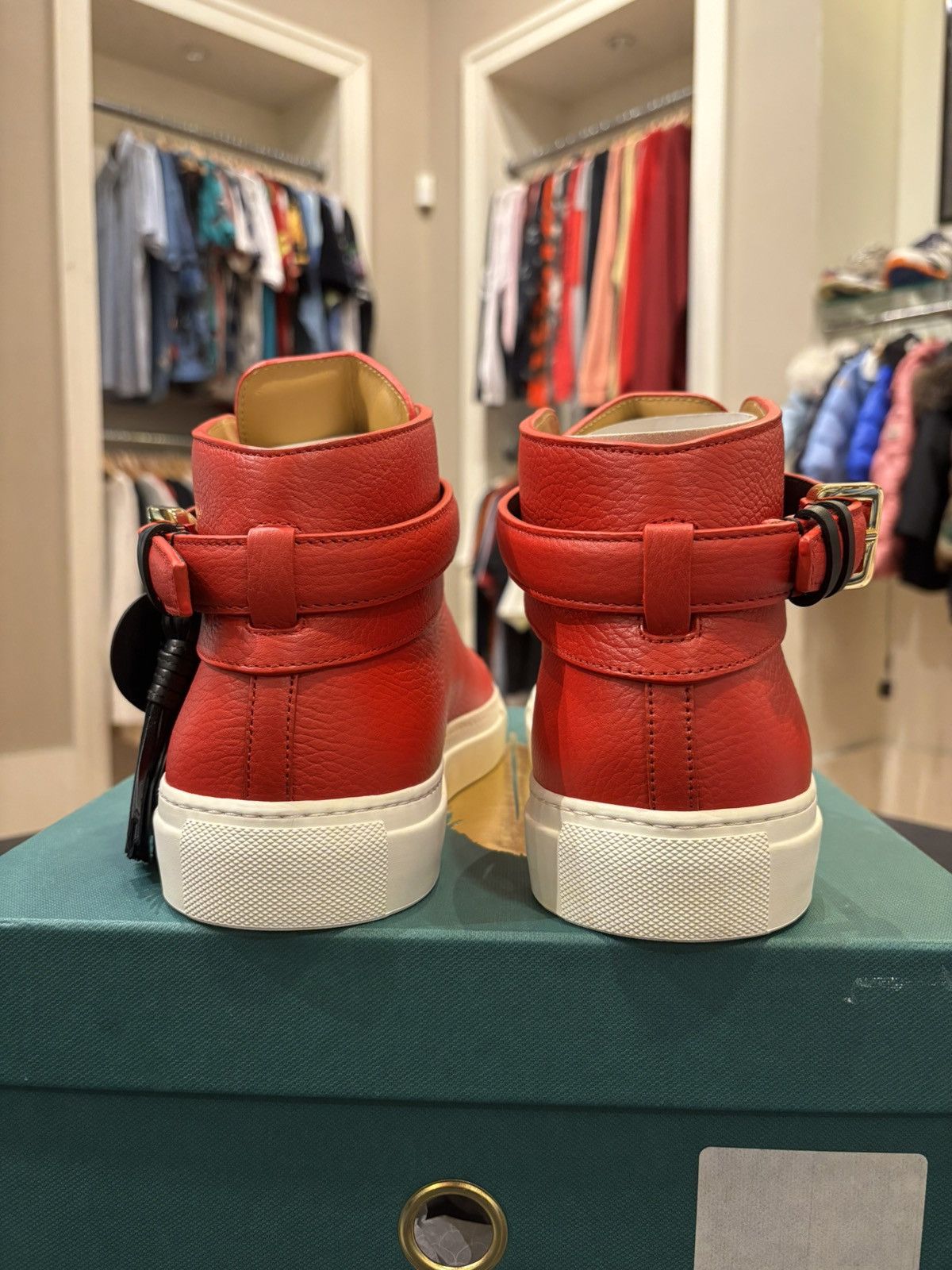 Buscemi Buscemi Belt Mid Sneaker Red Size US 14 / EU 47 - 3 Thumbnail