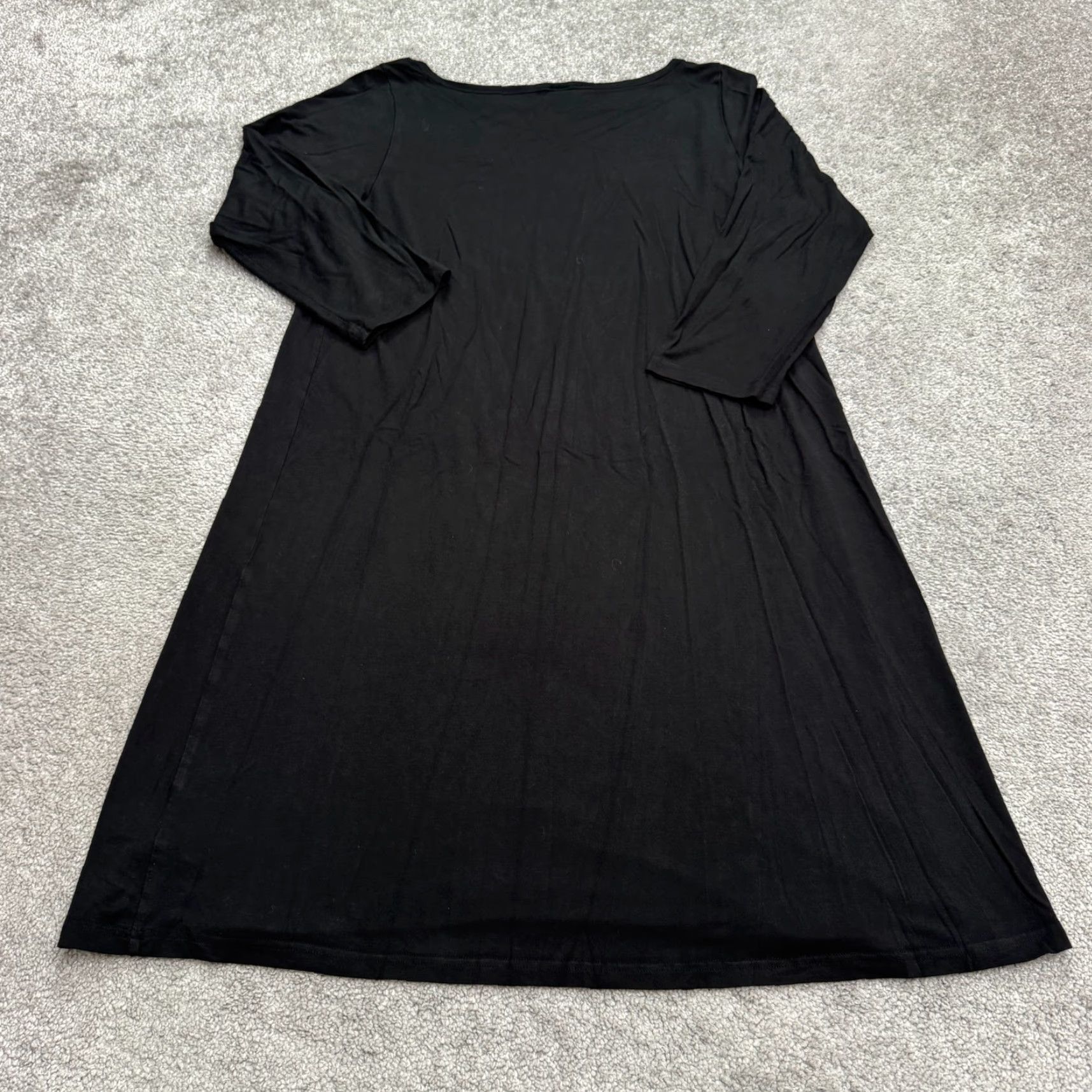 Vintage Yala Shirt Dress Womens Large Black 3/4 Sleeve Boat Neck A-Line T-Shirt Dress Vintage No Size L / US 10 / IT 46 - 2 Thumbnail