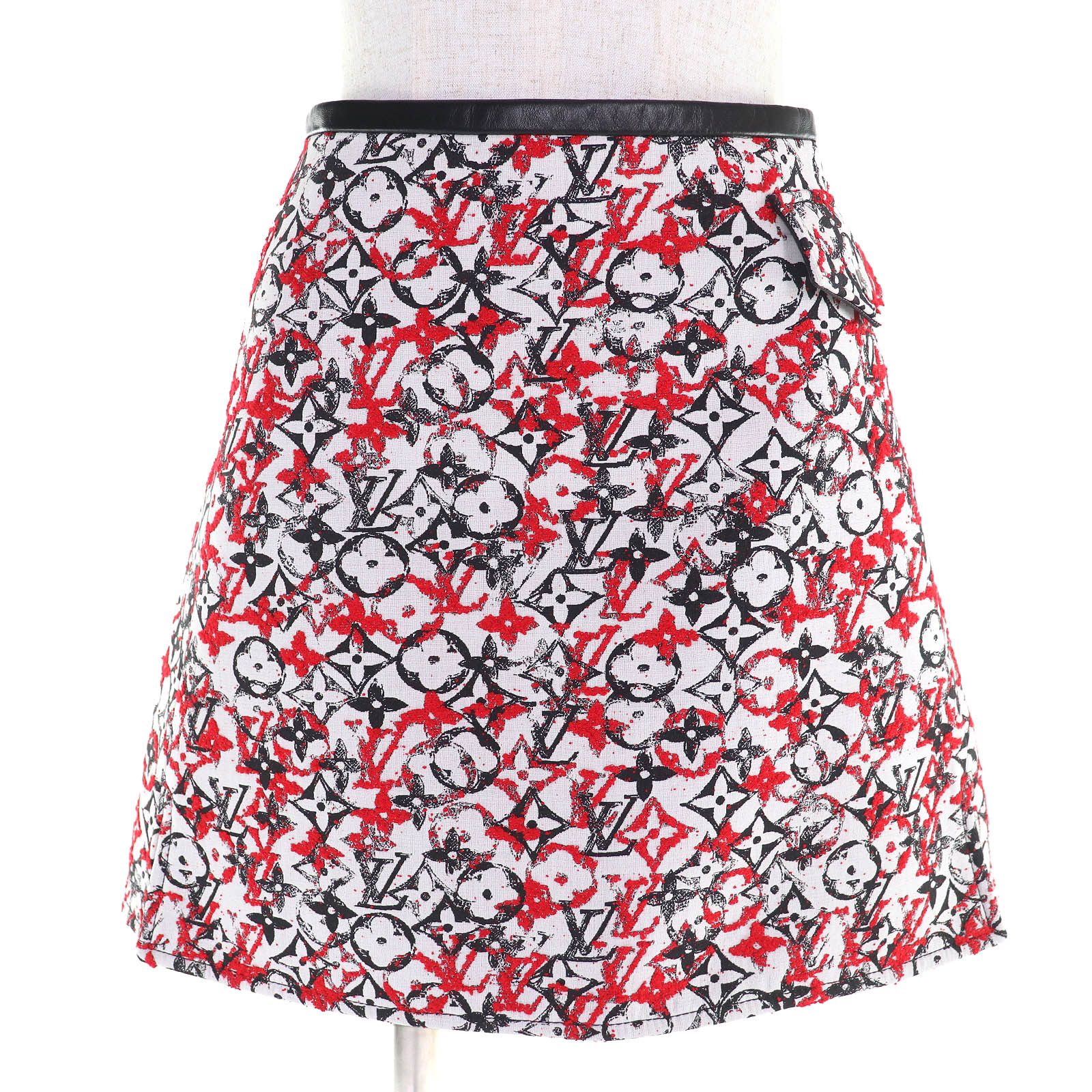 Louis Vuitton Louis Vuitton Monogram Jacquard Leather Trim Skirt Canvas Skirts DUTY FREE for USA