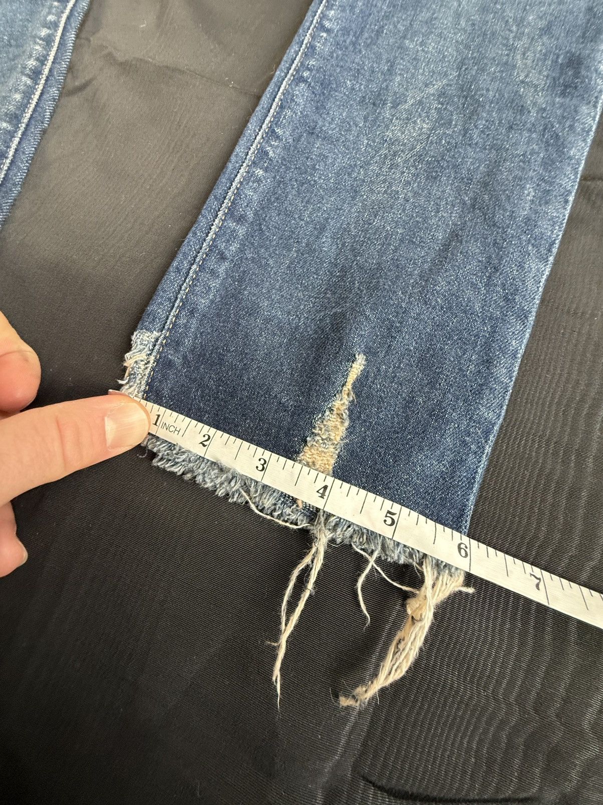 Saint Laurent Paris SS20 Saint Laurent raw hem crash denim Jeans d03 skinny slim Size US 30 / EU 46 - 9 Thumbnail