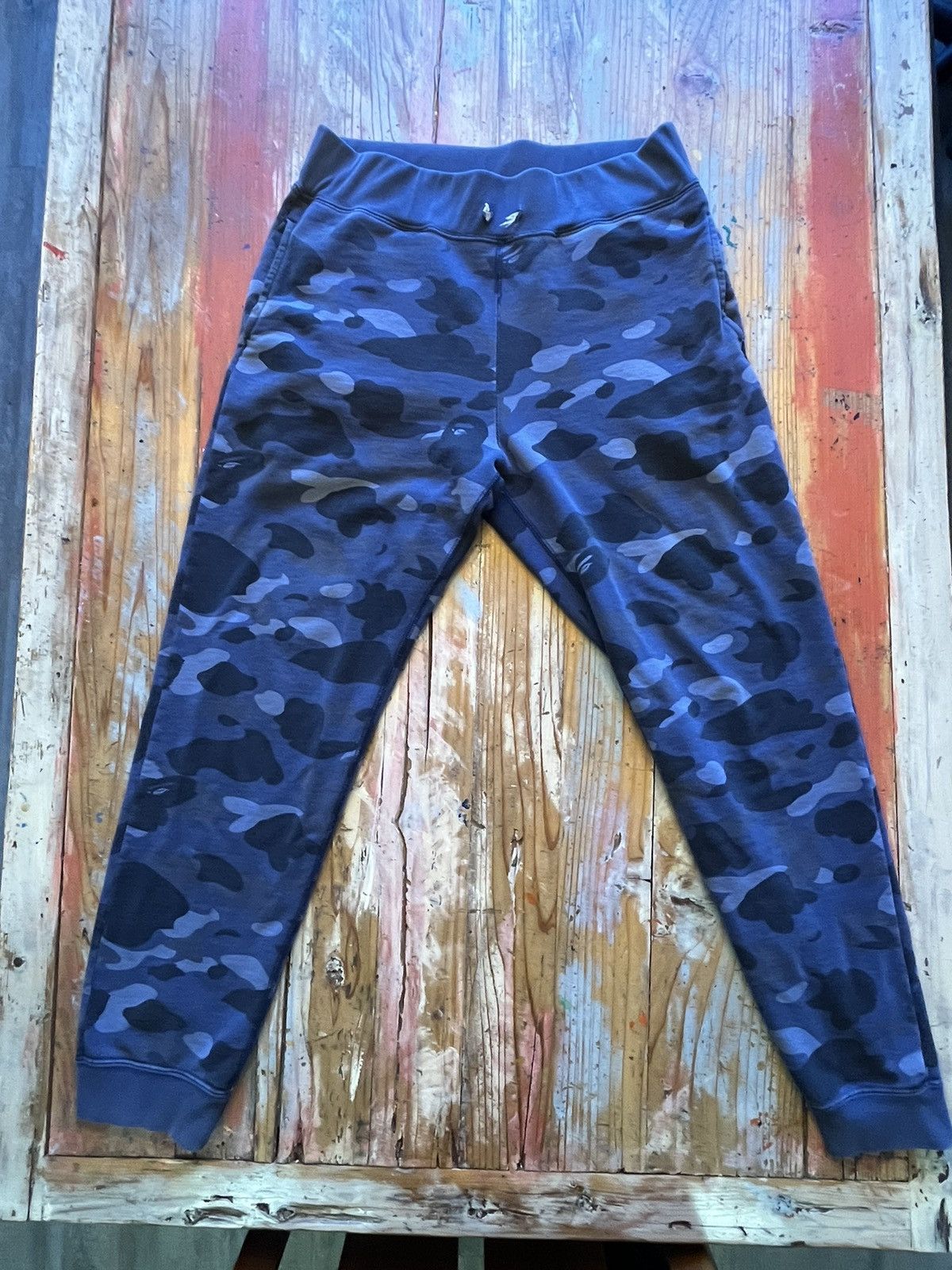 image of Bape Color Camo Sweat Pants in Blue, Men's (Size 33)