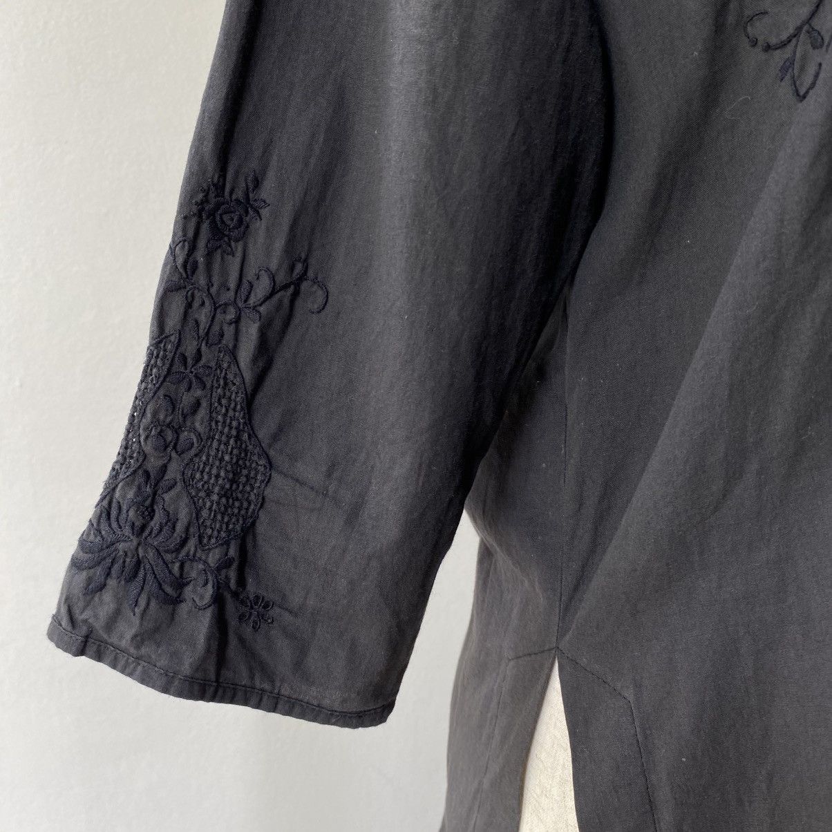 Japanese Brand POWDER Black Mandarin Collar Shirt Size L / US 10 / IT 46 - 6 Thumbnail