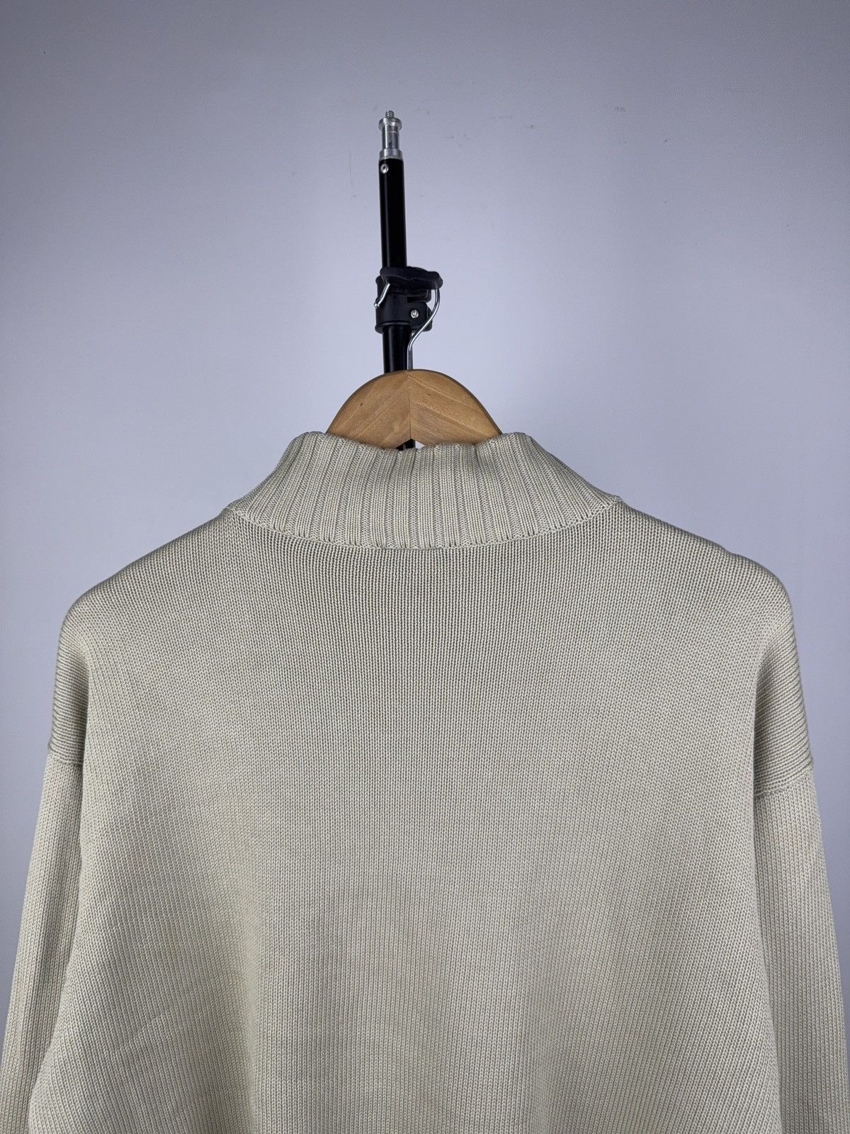 Adidas Vintage Adidas Ribbed Zip Neck Knit Sweater Beige Y2K Style Size US L / EU 52-54 / 3 - 8 Thumbnail