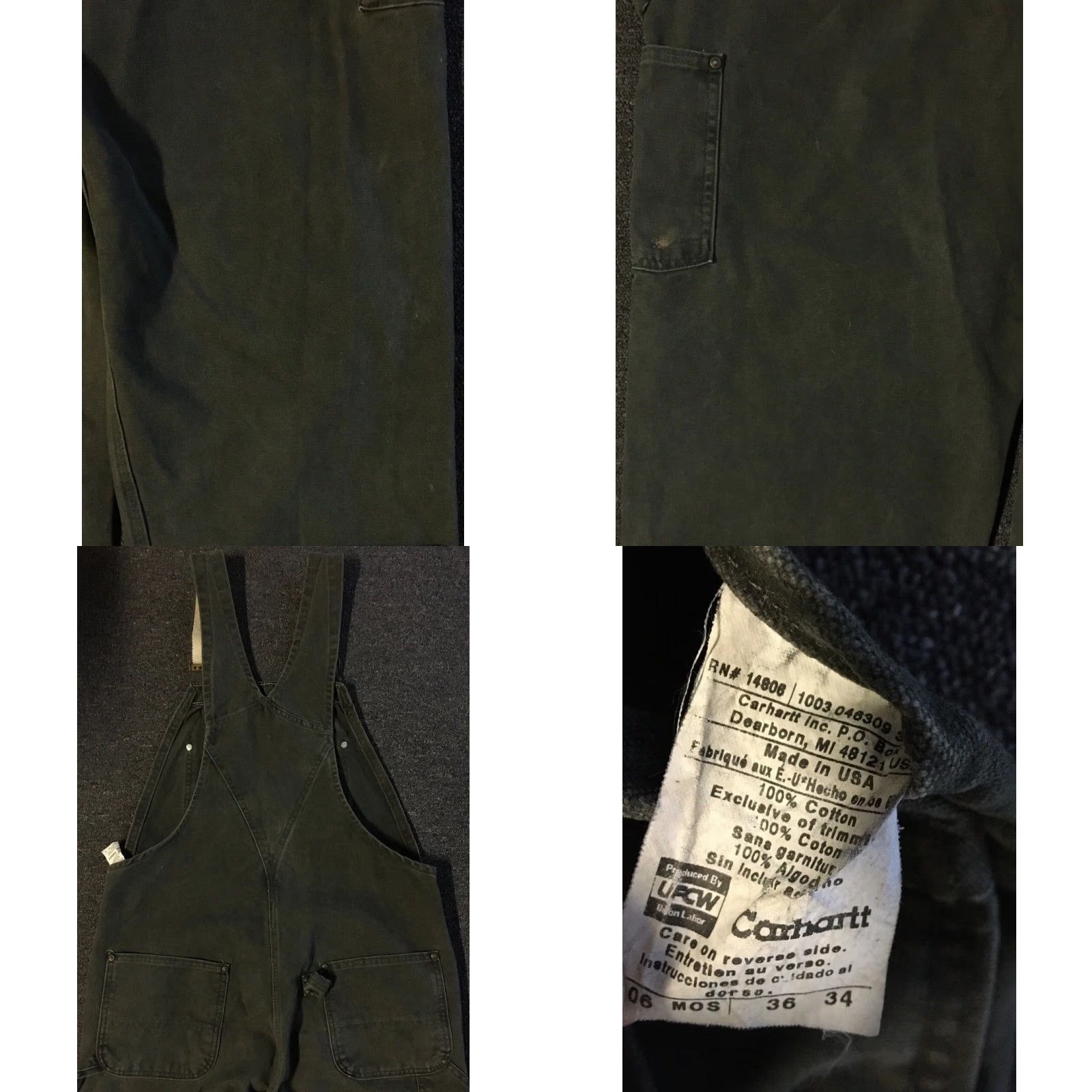 Carhartt Vtg Carhartt Faded Overalls 36 USA Grunge Trucker Biker Punk 80s 90s WIP Skate Size US 36 / EU 52 - 8 Thumbnail