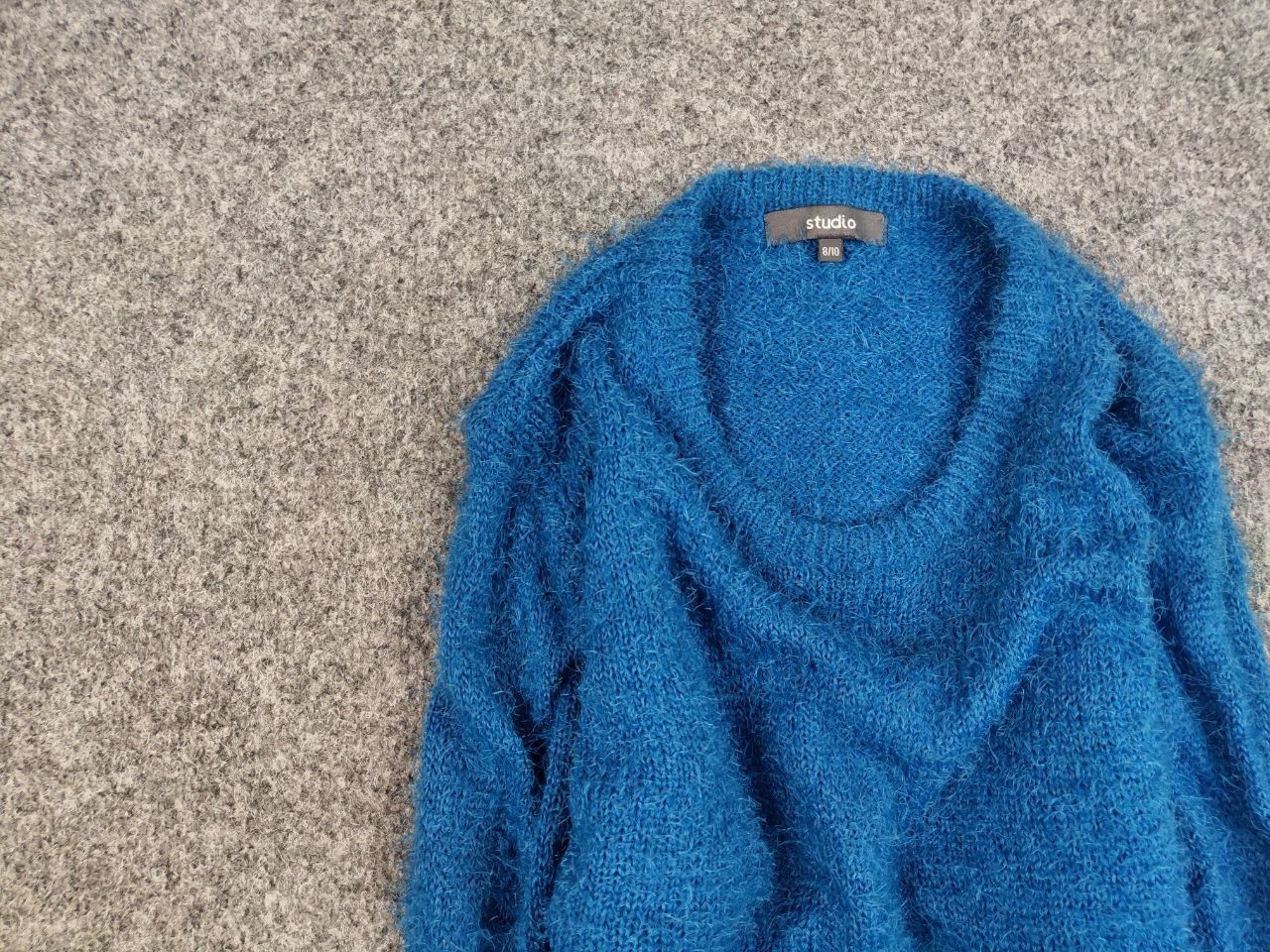 Japanese Brand Vintage 90's Japanese Blue Mohair Style Fuzzy Sweater Hype Size US M / EU 48-50 / 2 - 11 Thumbnail