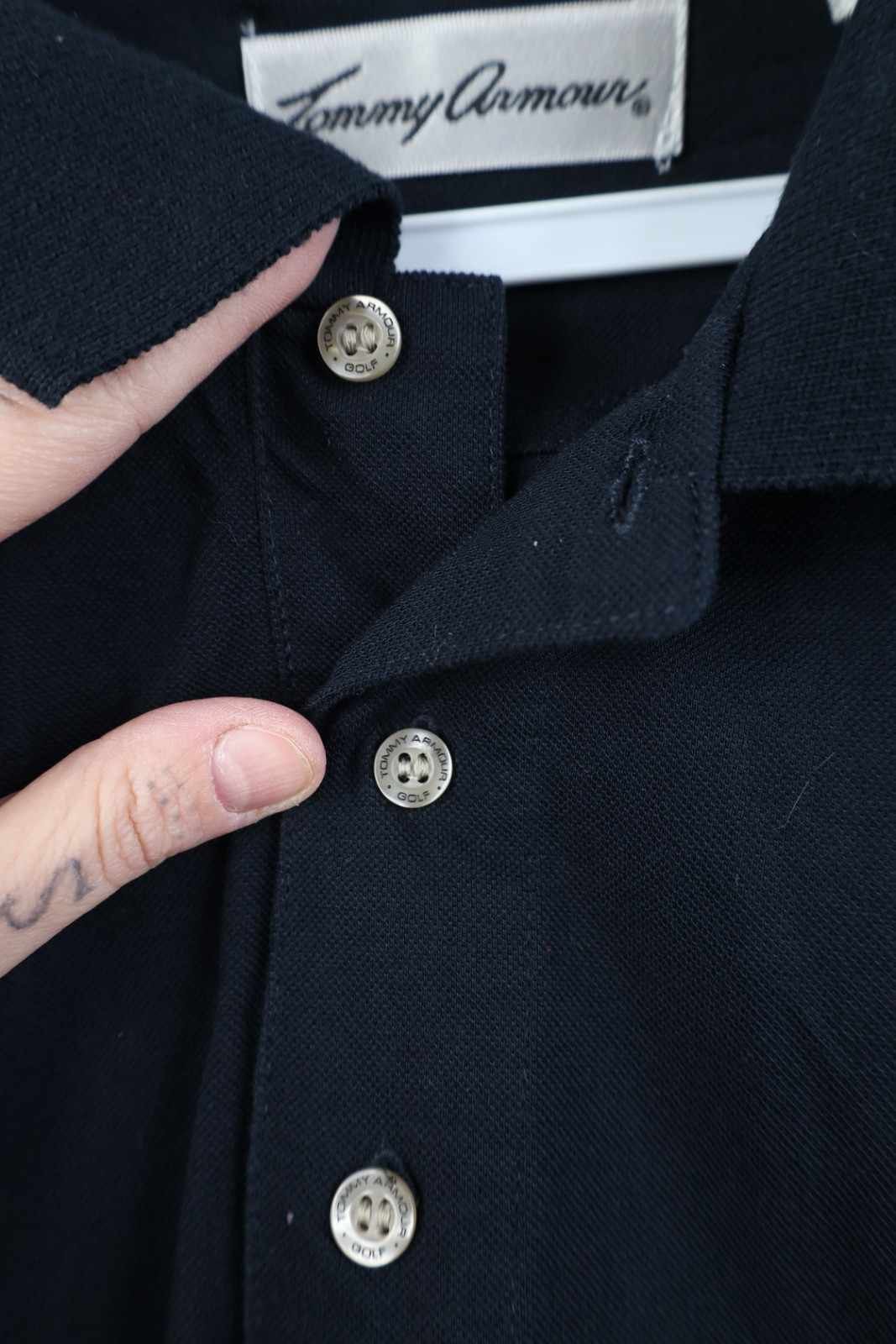 Vintage Vintage 90s Streetwear Long Sleeve Golf Polo Shirt Black Size US L / EU 52-54 / 3 - 5 Thumbnail