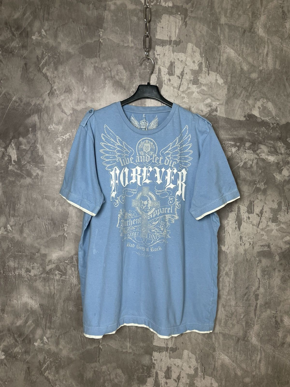 Other Crazy Y2K MMA Style Affliction Overlogo Cross Punk T Shirt Size US L / EU 52-54 / 3 - 1 Thumbnail