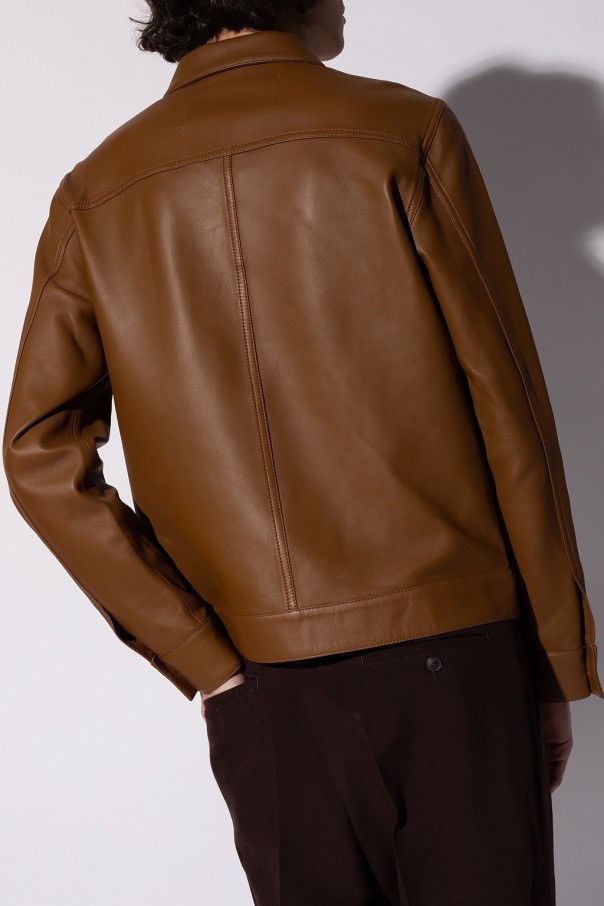 AMI NEW M Tan Brown Lamb Leather Classic Leather Buttoned Jacket Size US M / EU 48-50 / 2 - 9 Thumbnail