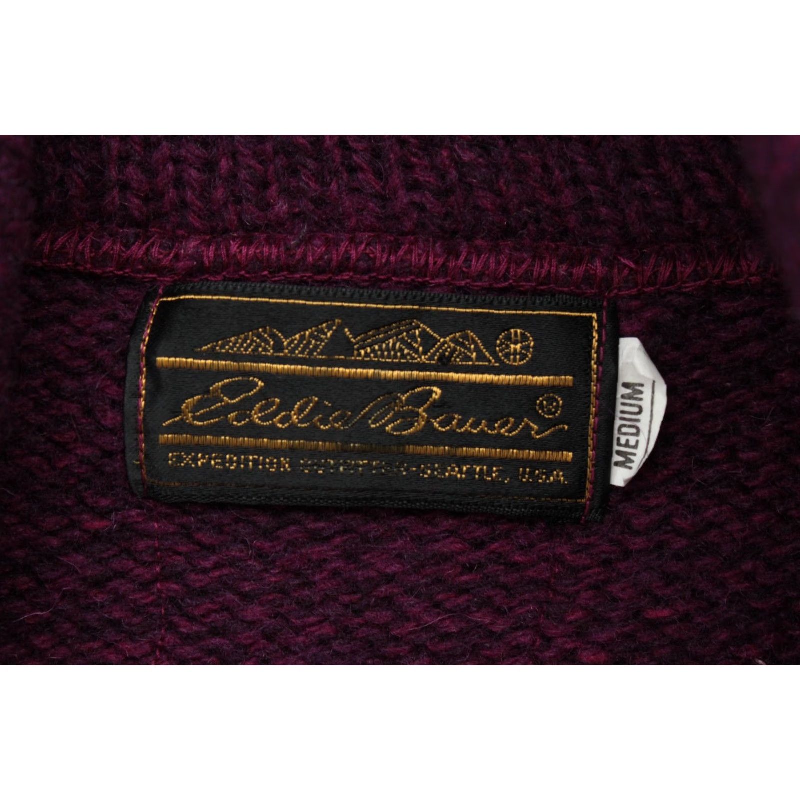 Eddie Bauer VINTAGE Eddie Bauer Sweater Men's Medium Purple Wool Blend Shawl Neck Button USA 90s Outdoor Size US M / EU 48-50 / 2 - 6 Thumbnail